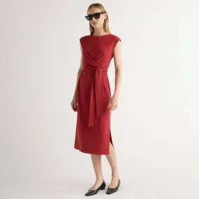 Draped Silhouette Fei Tie-Front Organic Cotton Dress