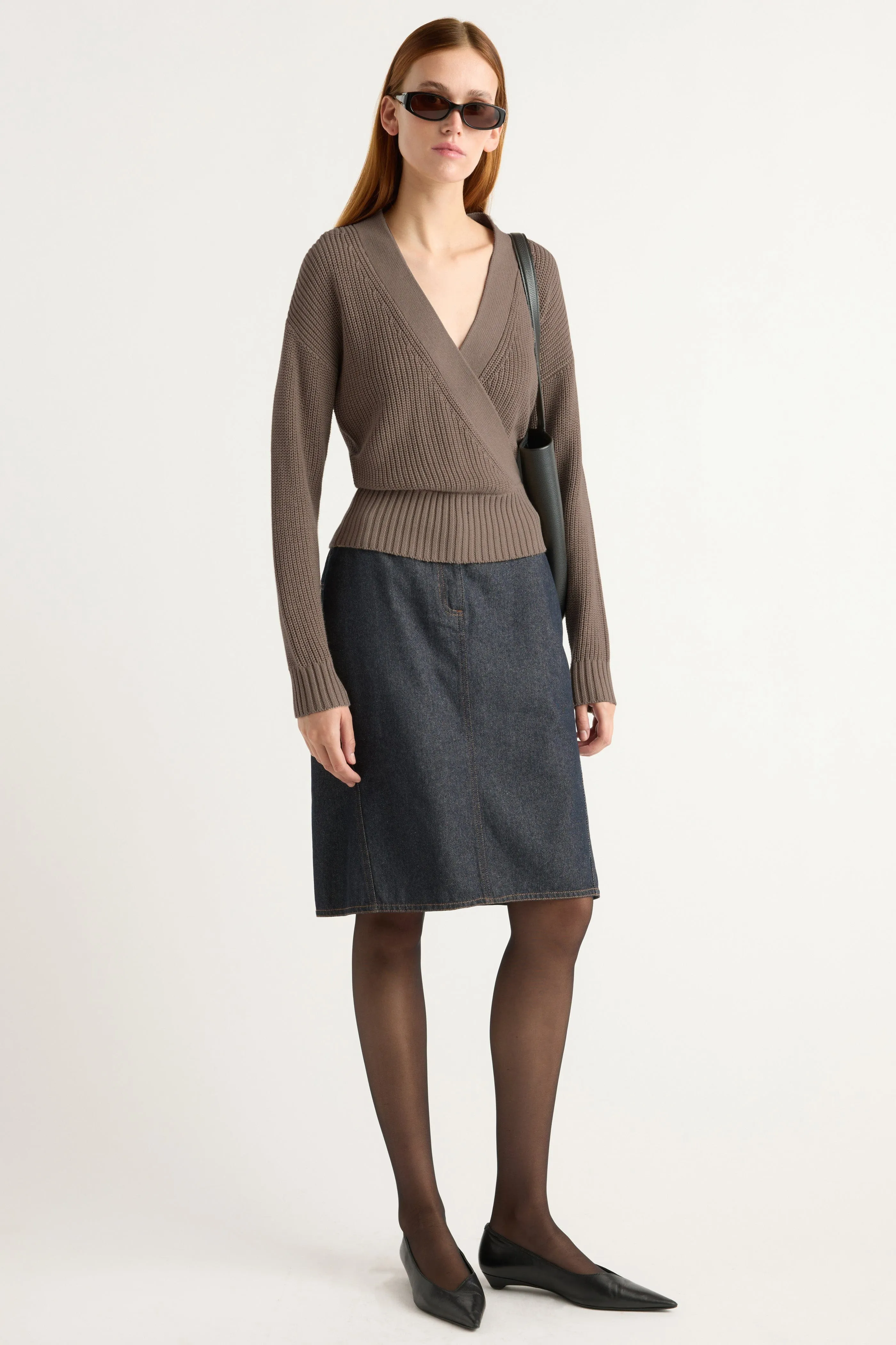 Cozy Knit Piece Maren Cropped V-Neck Sweater