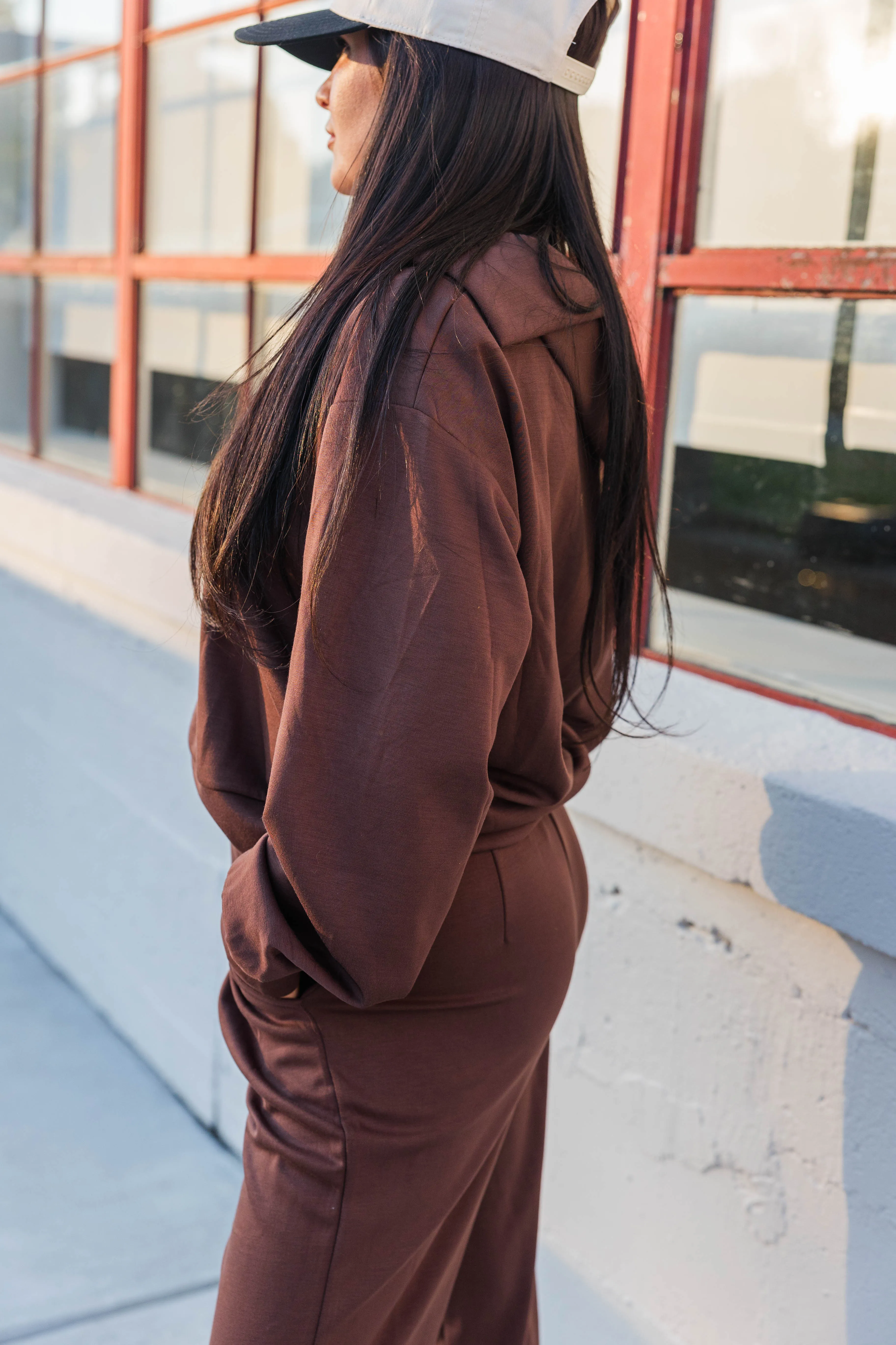 Penelope Loungewear Set- Espresso Unstructured Silhouette