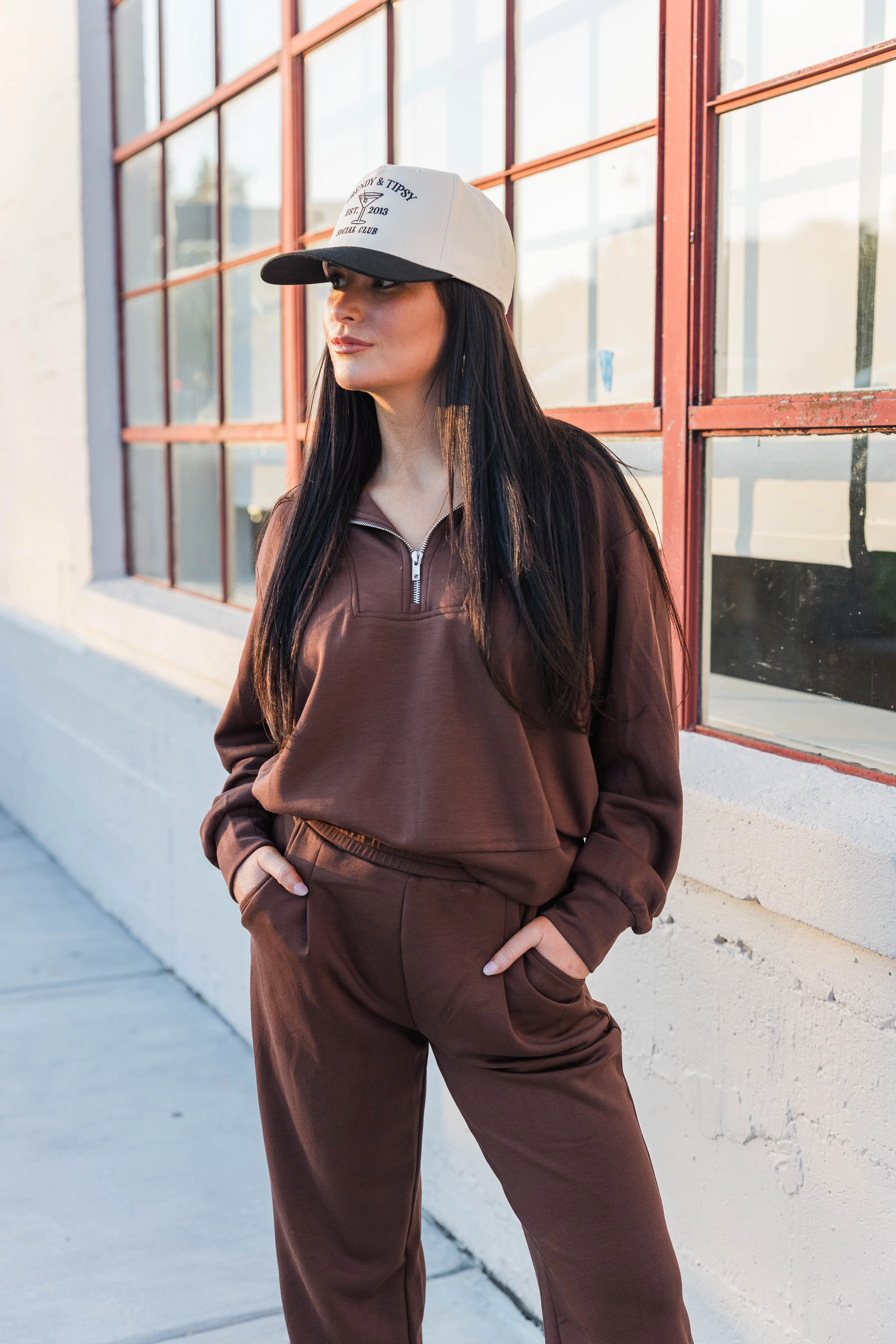 Penelope Loungewear Set- Espresso MoistureWickingTechnology Sporty Tee