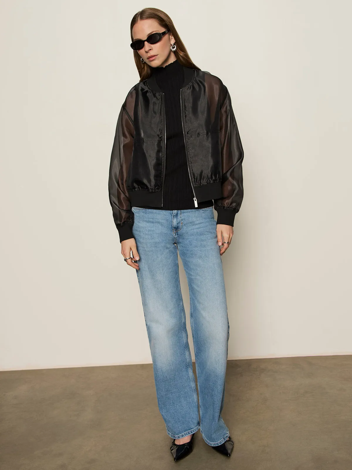 Shane Organza Bomber Black Reinforced Seams