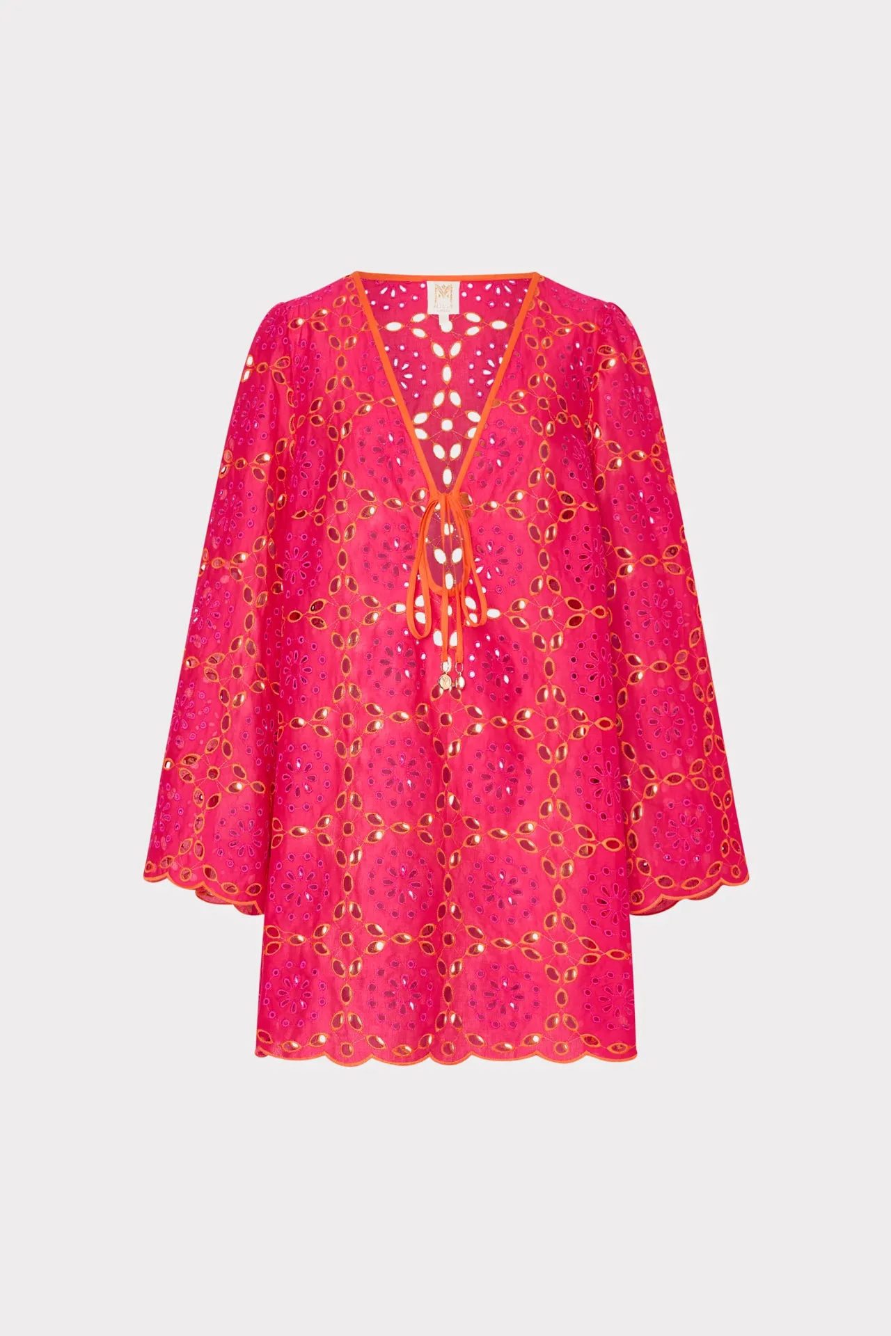 Viara Two Tone Geo Eyelet Cover-Up Dress Shrink Resistant Material