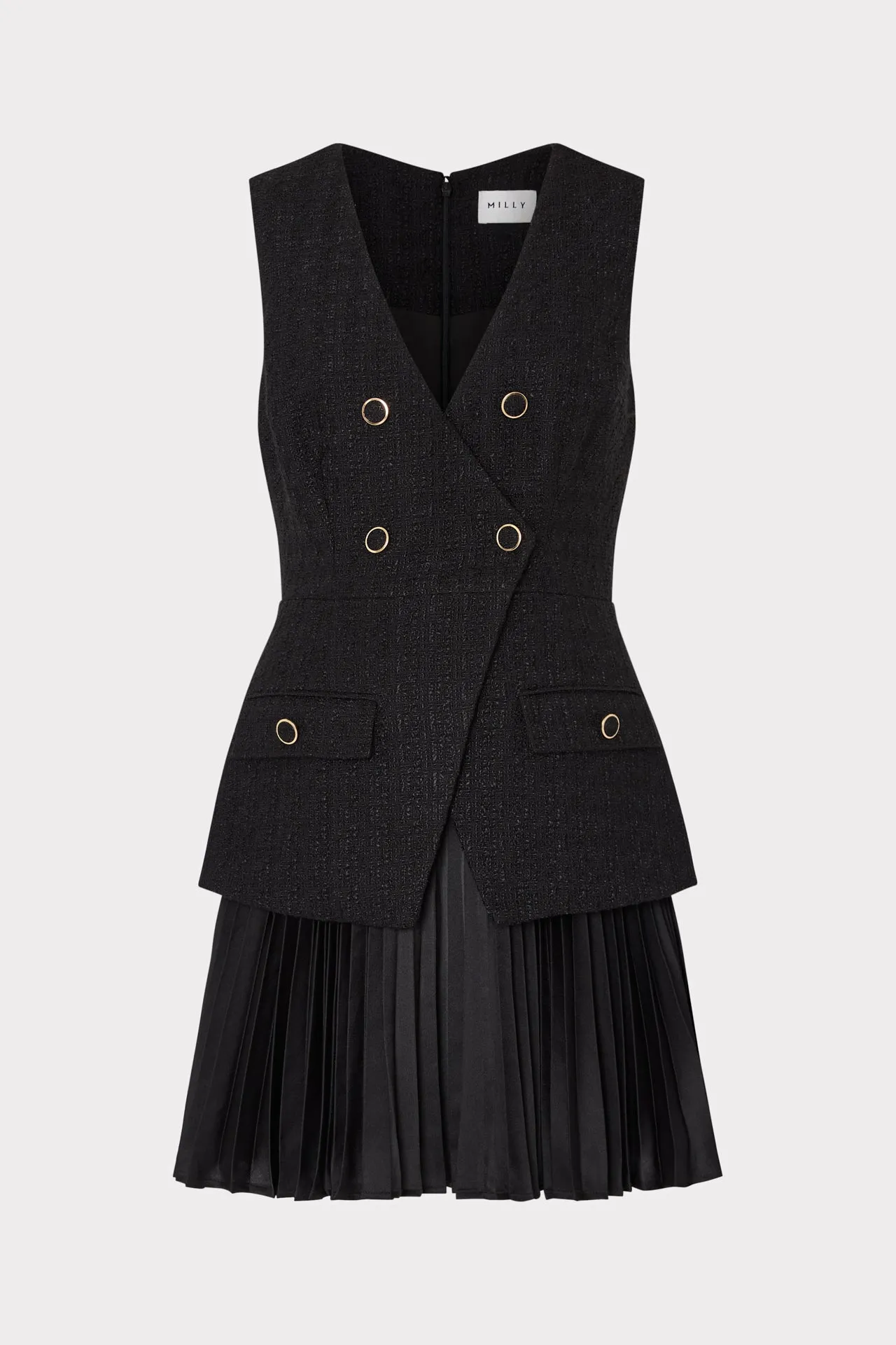 Vibrant Wear Boucle Mixed Media Mini Dress