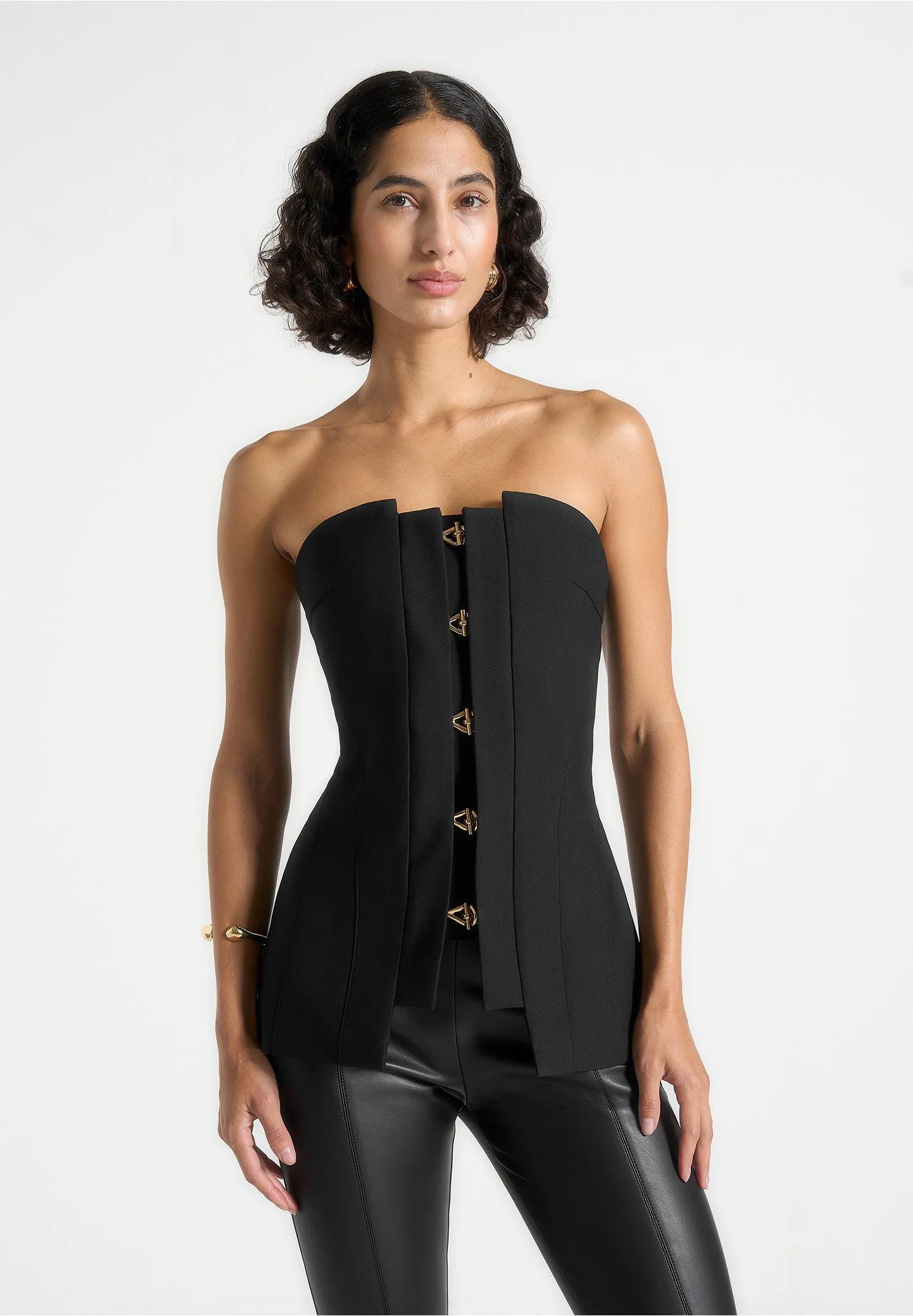 Pocket Design warm weather Viviane - Clasp Detail Bandeau Top - Black