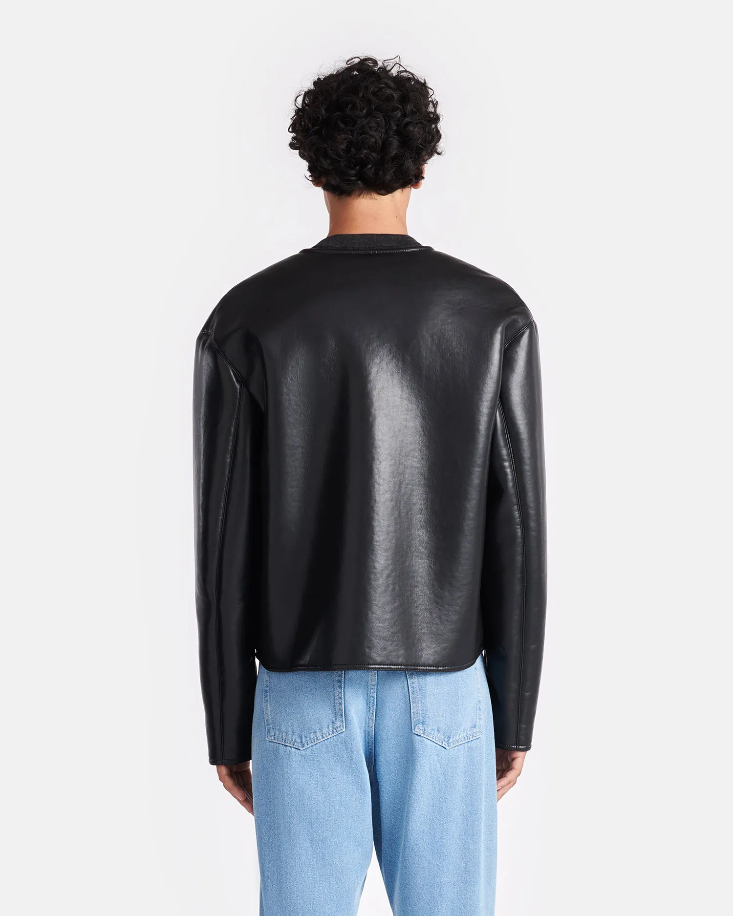 Service Vico - Bonded Shearling Jacket - Black Brown