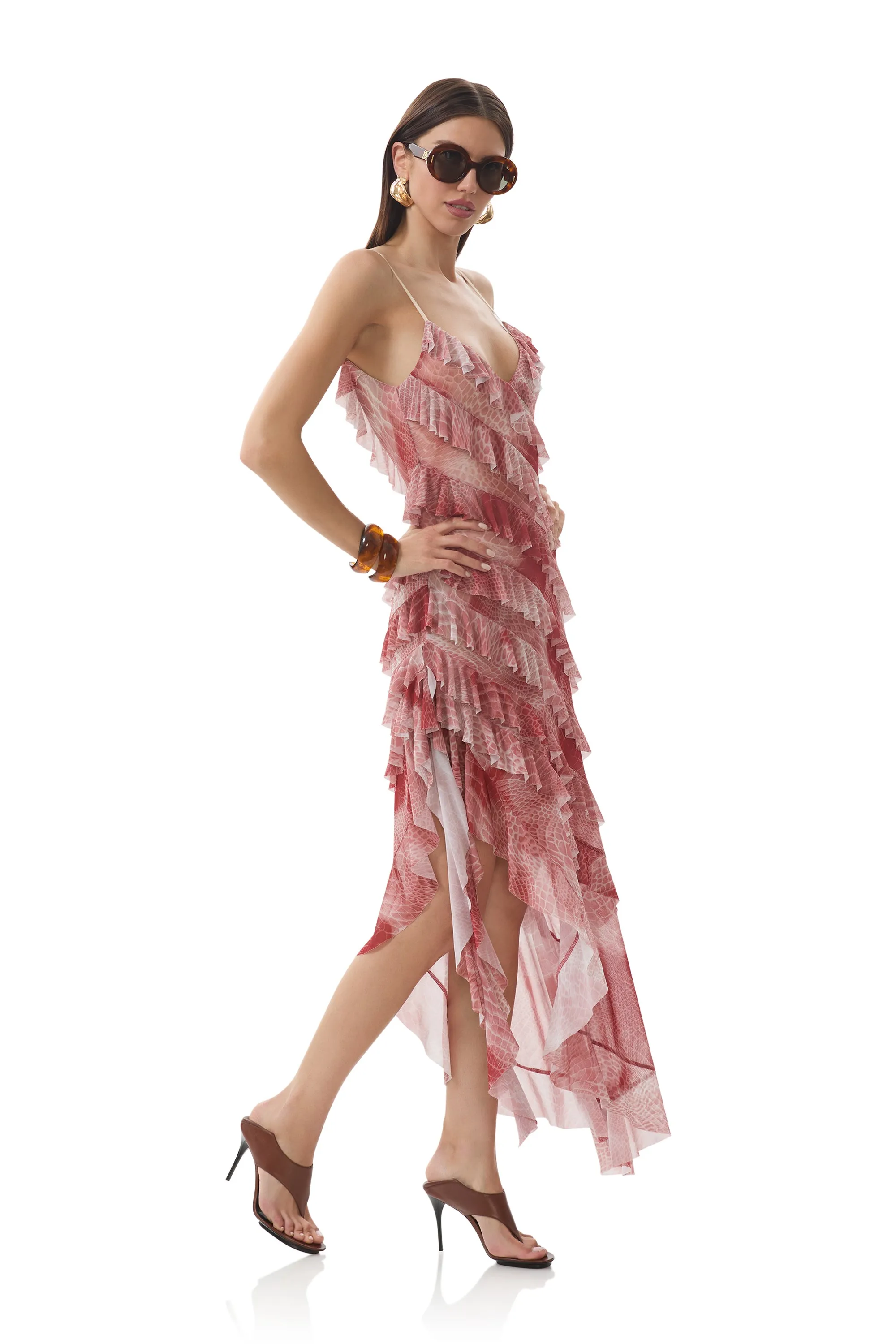 Vienna Dress - Rust Snake Stylish dinner attire