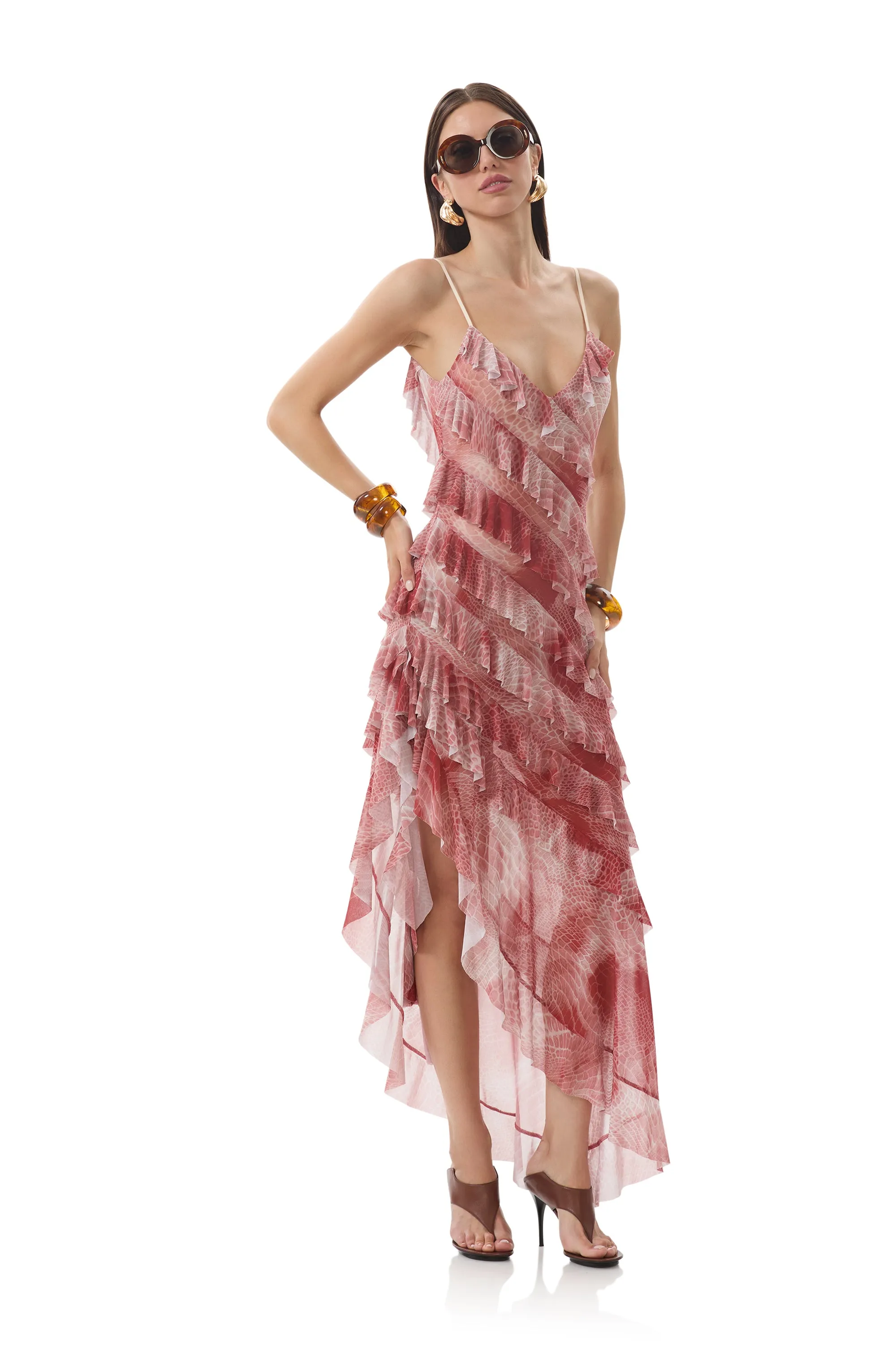 Airy Fit Feminine Touch Vienna Dress - Rust Snake