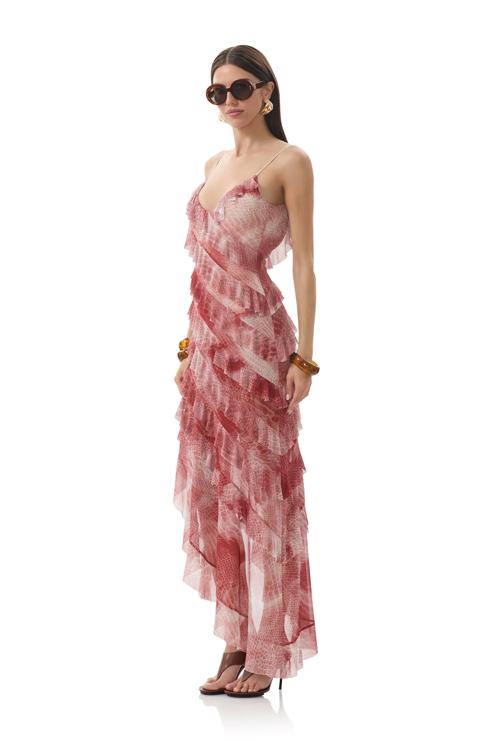 Guest Glam Understated Elegance Vienna Dress - Rust Snake