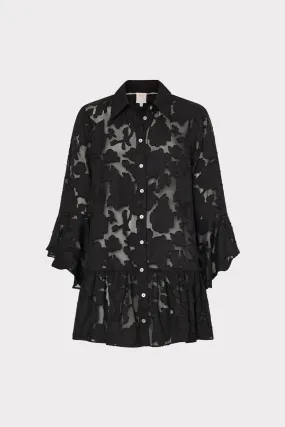 Ocean Fun Multi Strap Support Vierra Black Rose Burnout Cover-Up Dress