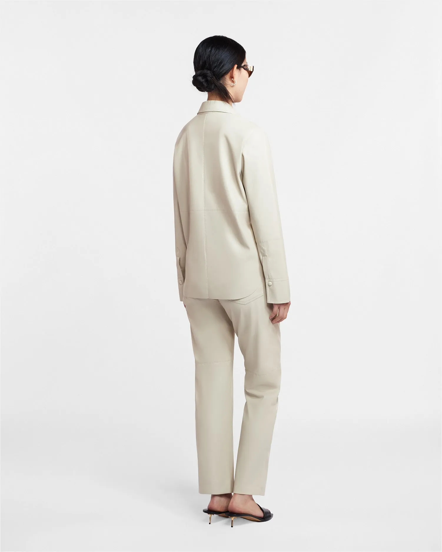 Office Appropriate Vinni - Okobor? Alt-Leather Pants - Creme