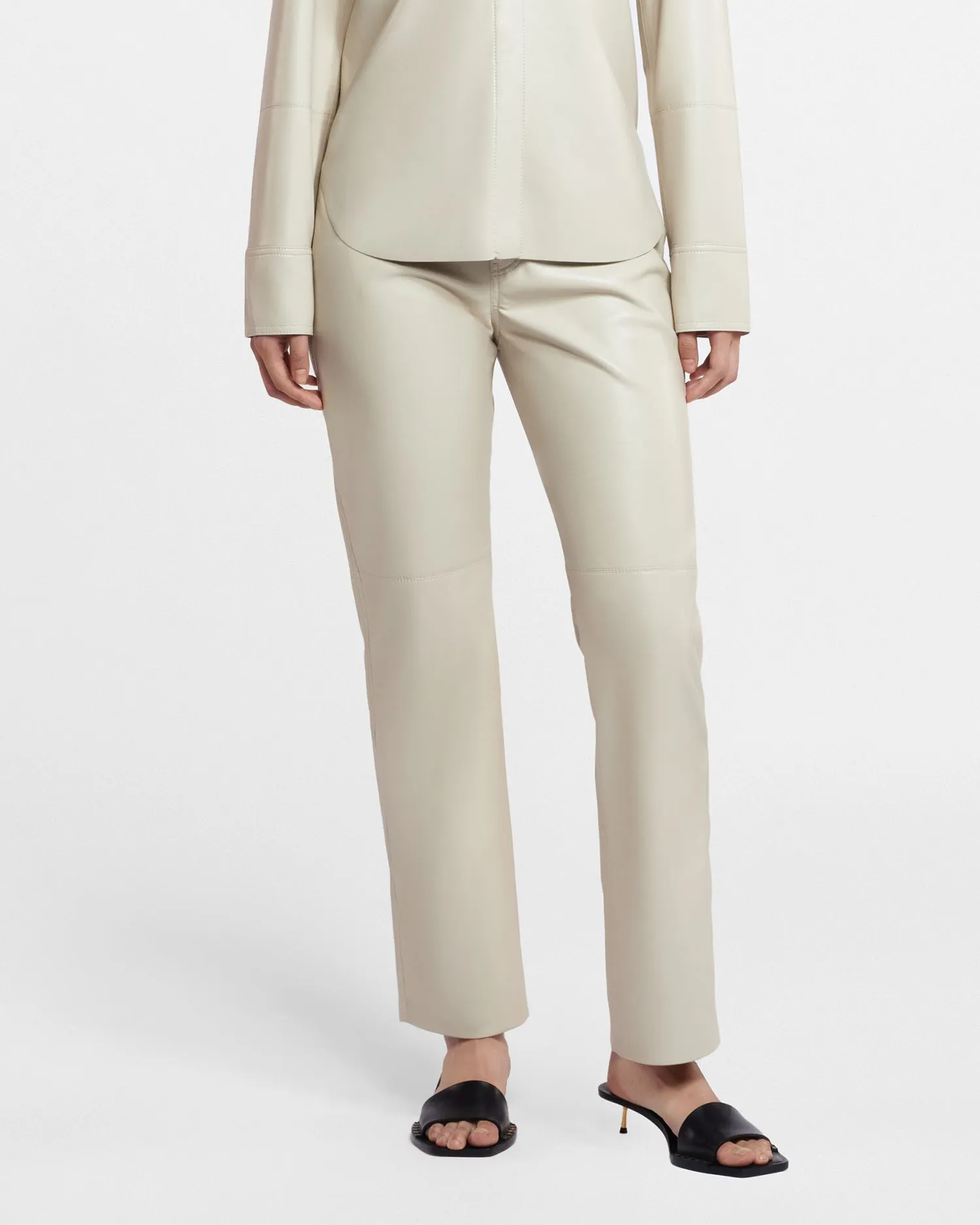 Compact Packability Vinni - Okobor? Alt-Leather Pants - Creme