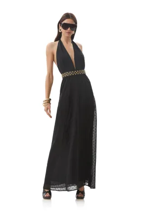 Odenah Dress - Noir Theater-Night Feminine layered dress