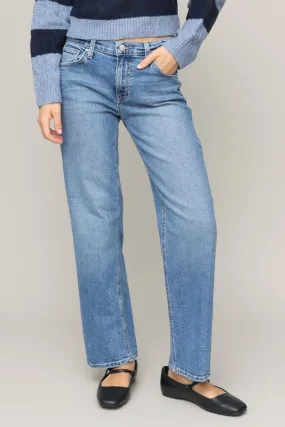 Mid Rise Stretch Bow Boyfriend Essential Basics Cool Texture