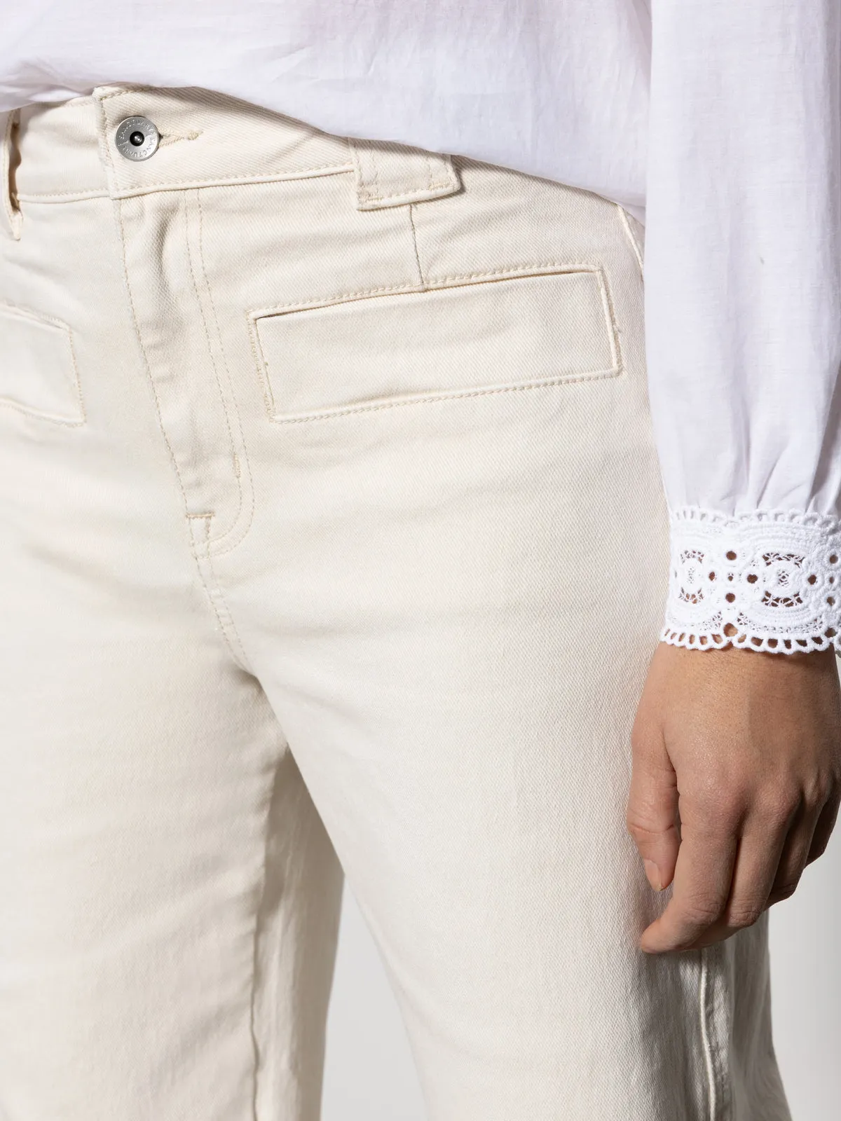 Voyage Standard Rise Full Length Pant Light Oat HeatRegulating