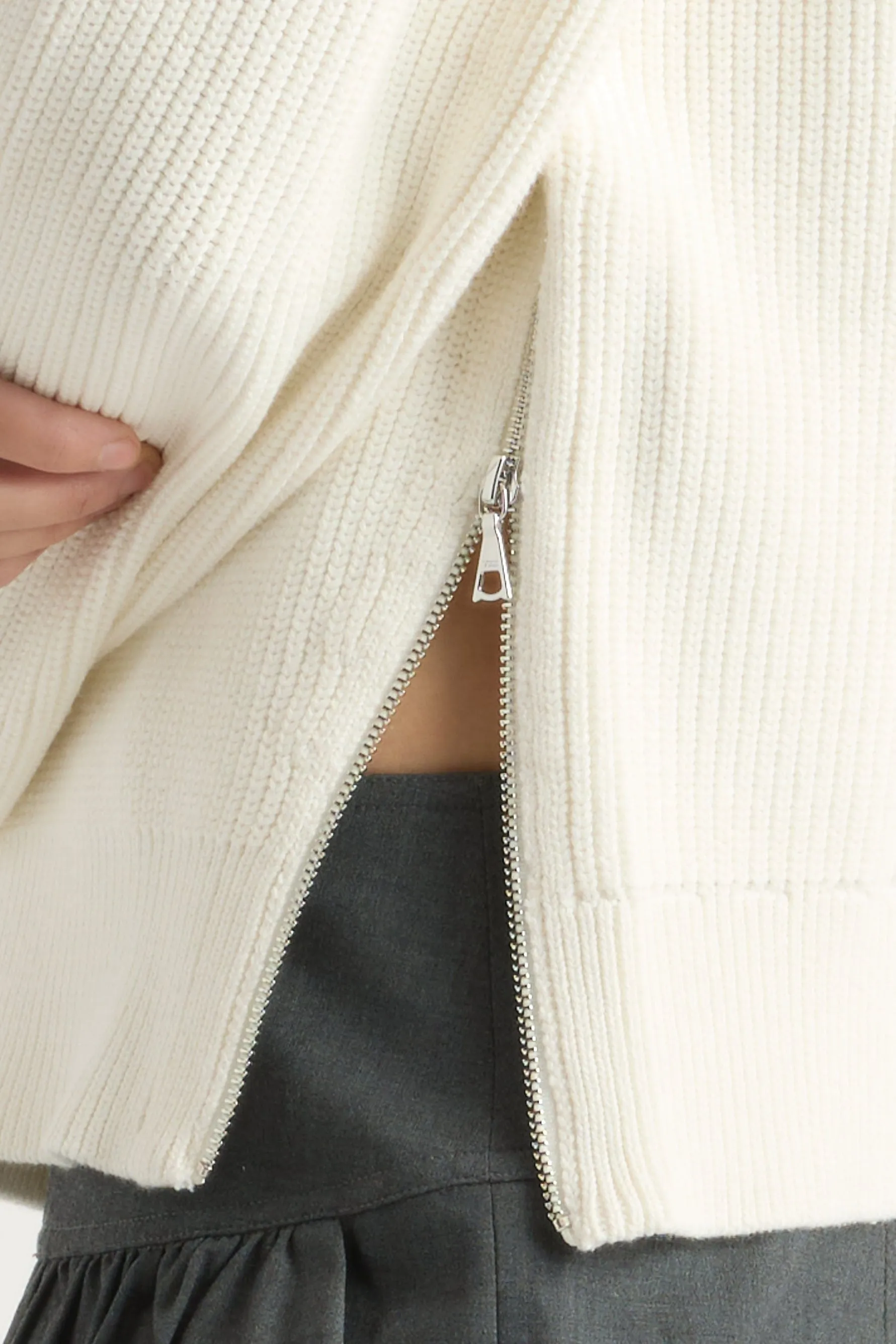 Perfect Knit All-Season Wear Tate Organic Cotton Side-Zip Sweater