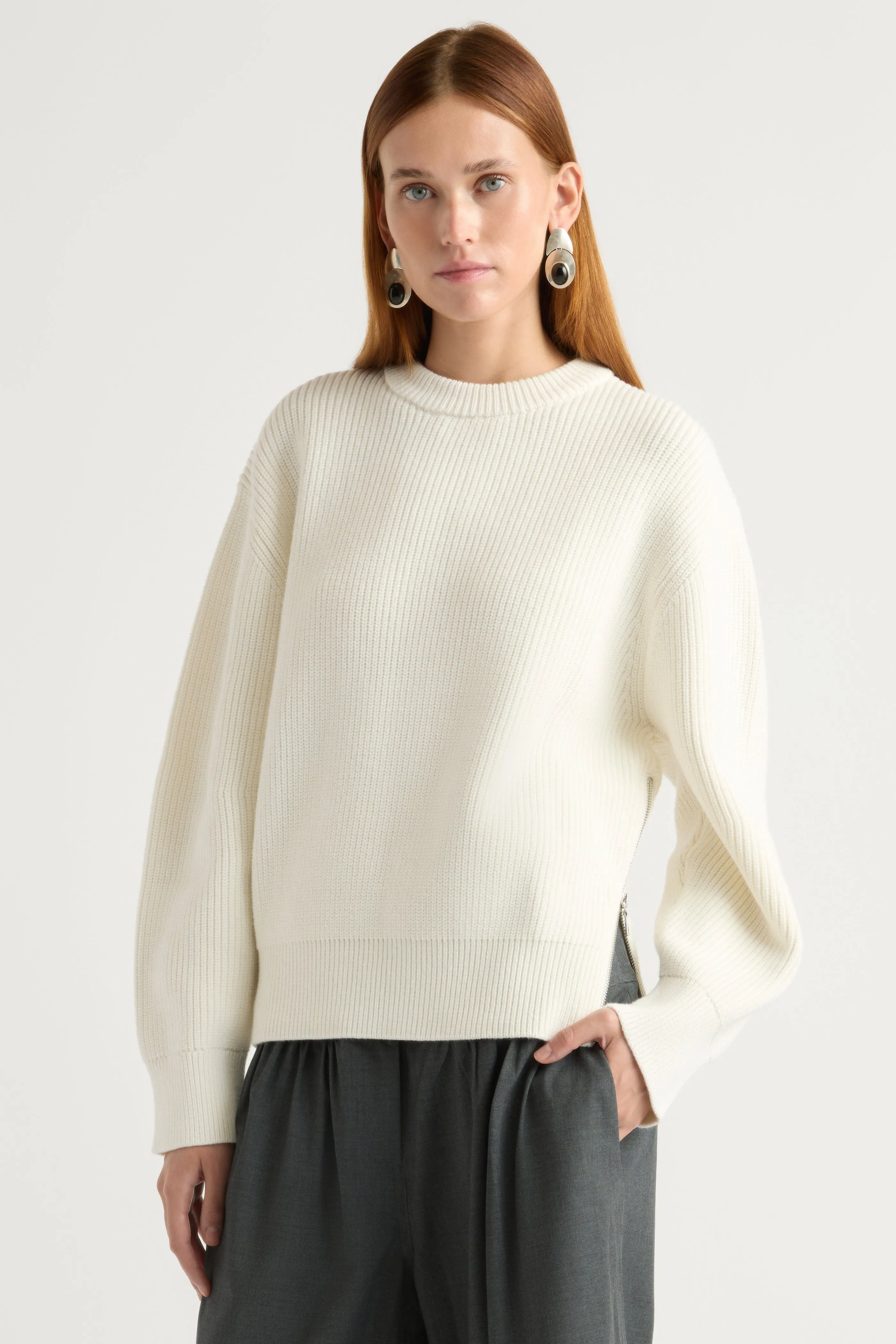Tate Organic Cotton Side-Zip Sweater Cold Weather Outfit