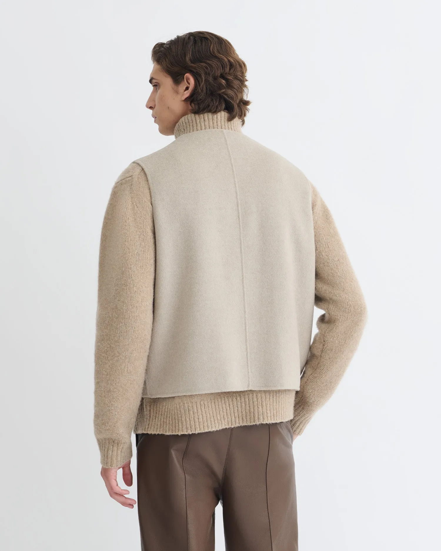 Mykel - Cropped Double Wool Vest - Stone Train journey clothes for children Adorable