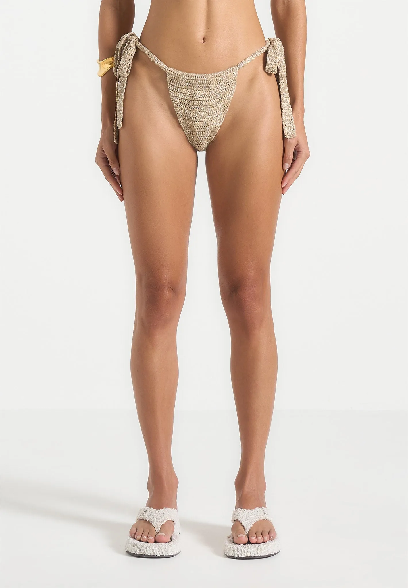 Everyday Essential Tumble Resistant Fabric Valentine - Crochet Bikini Bottoms - Natural