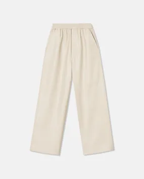 Odessa - Okobor? Alt-Leather Pants - Creme Basic Stretch