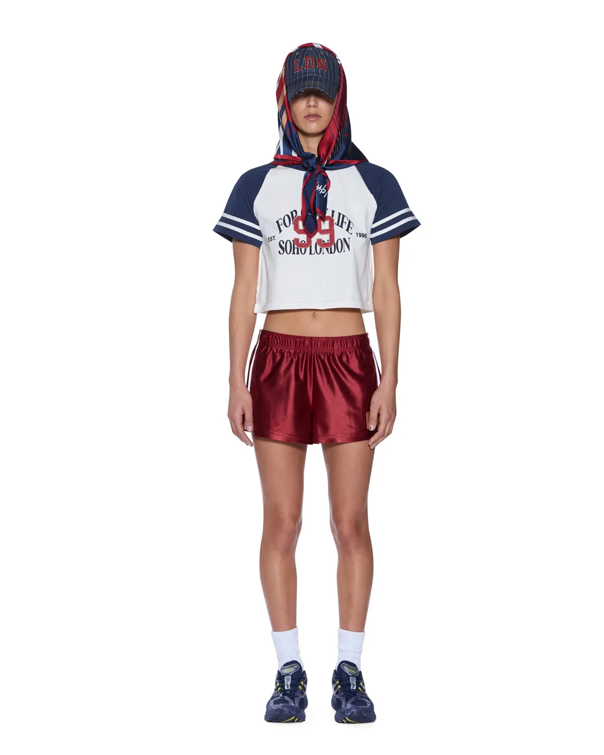 RAGLAN BOXY SS TEE VINTAGE WHITE/NAVY Relaxed and Comfy