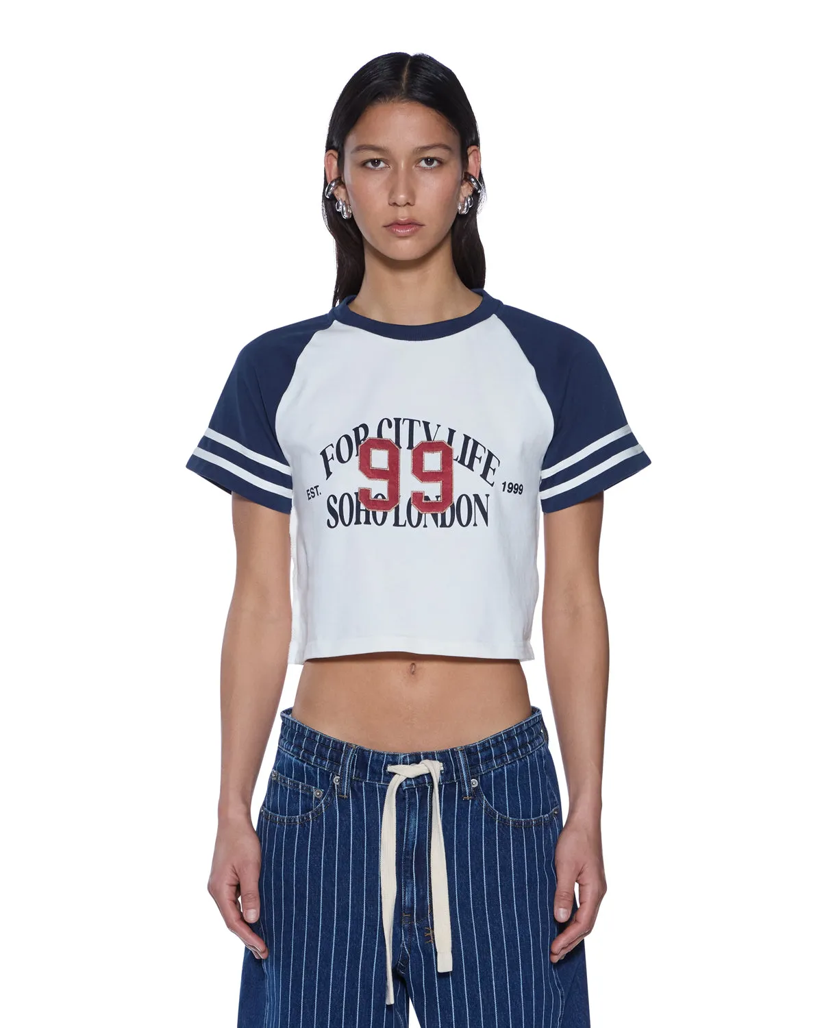 DoubleLayeredShoulders Wicking Inner Lining RAGLAN BOXY SS TEE VINTAGE WHITE/NAVY