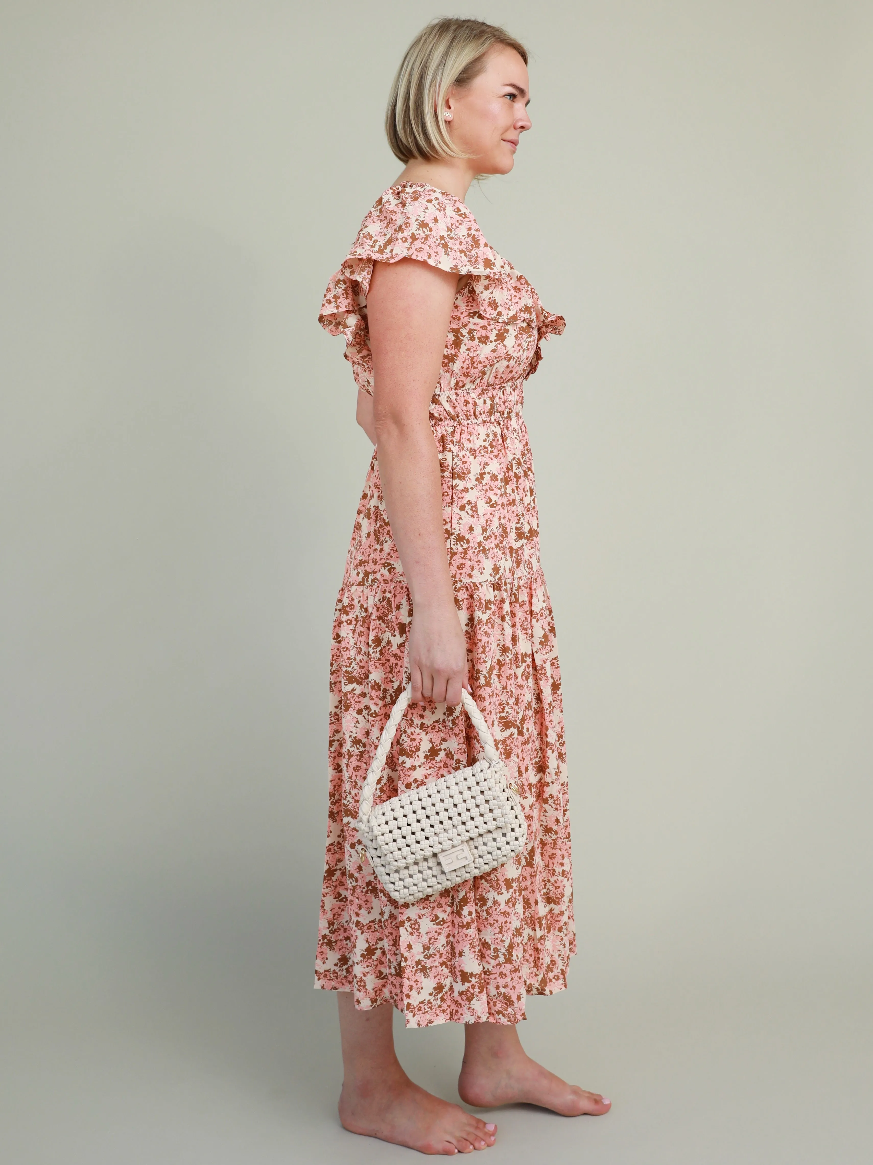 Stylish Pick Shape Retention Watercolor Midi Dress