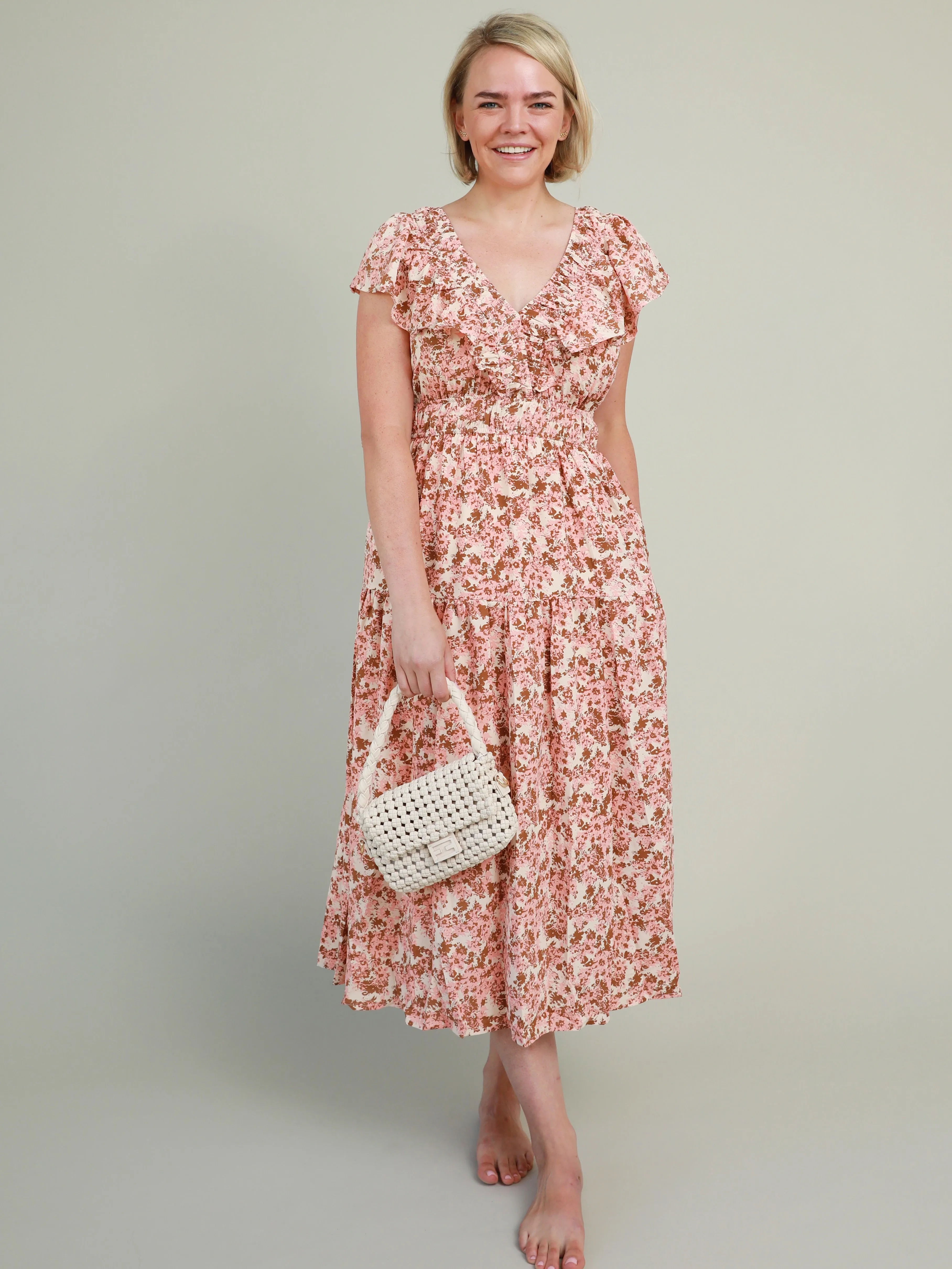 Watercolor Midi Dress Daily Flex