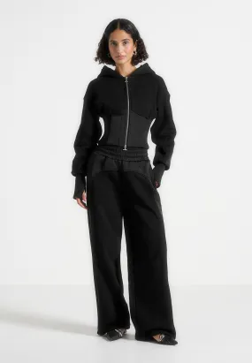 EcoCertified Material Loula - Jersey And Satin Joggers - Black