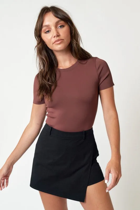 All Purpose Casual Cut Kim Seamless Bodysuit- Chocolate