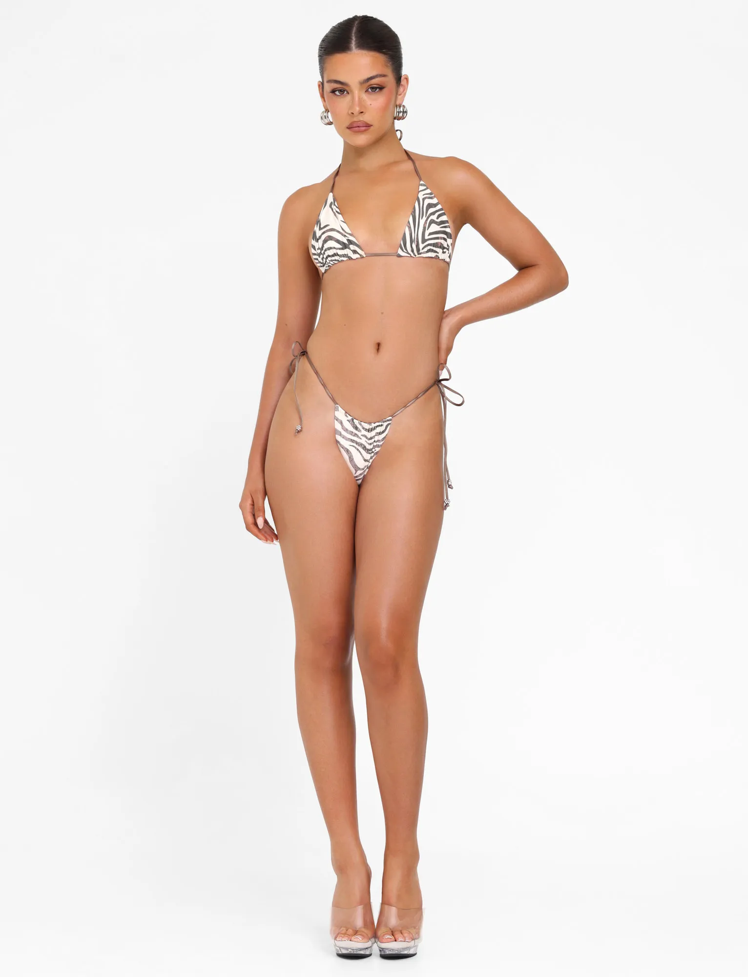 Animal Print AVE BIKINI TOP - NEUTRAL : ZEBRA