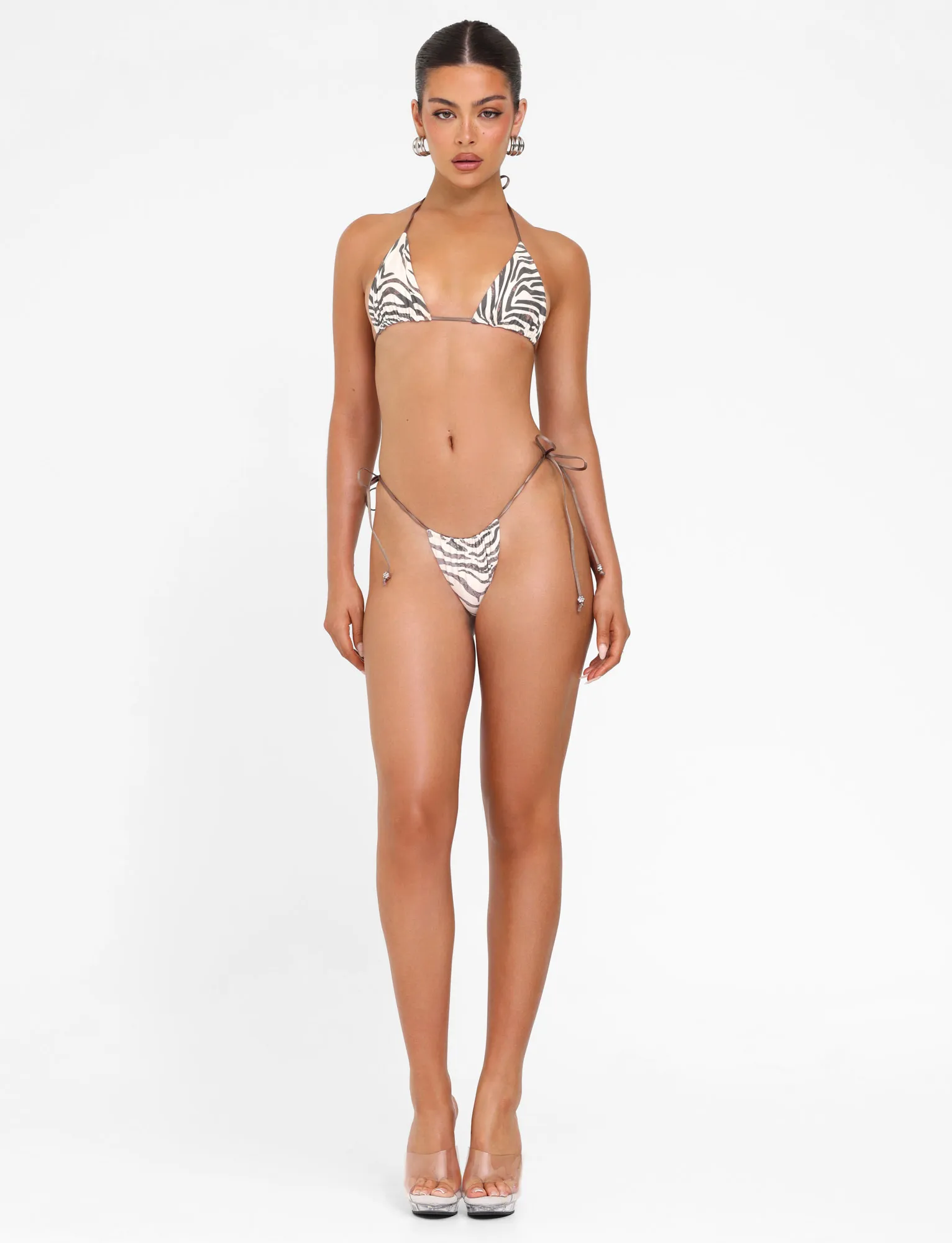 Non Restrictive Fit AVE BIKINI TOP - NEUTRAL : ZEBRA