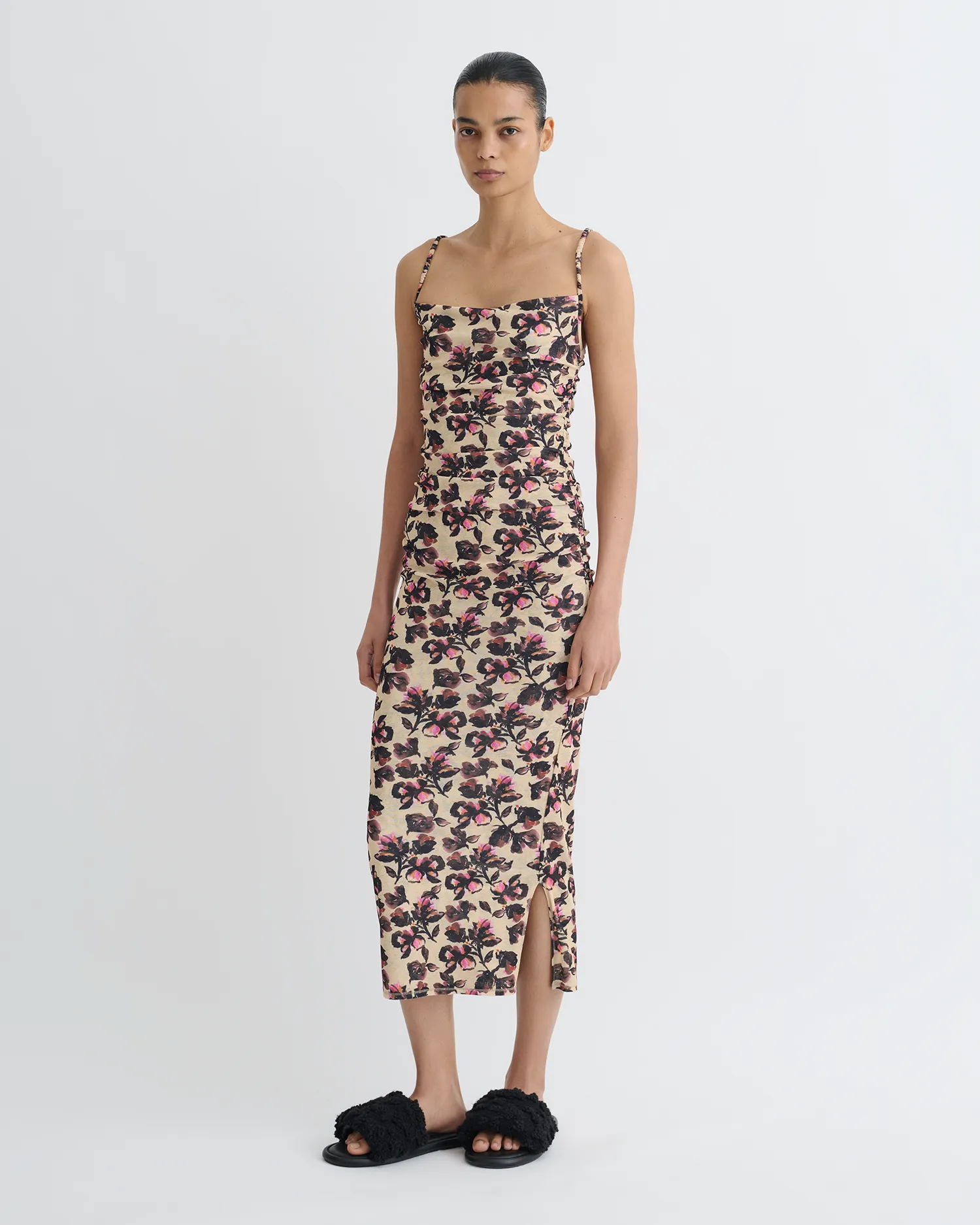 LightweightLayeringSystem Alexa - Printed Mesh Jersey Midi Dress - Tapestry Floral