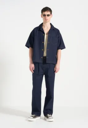 Hot Weather Stay Cool Technology Carl - Boxy Denim Revere Shirt - Indigo