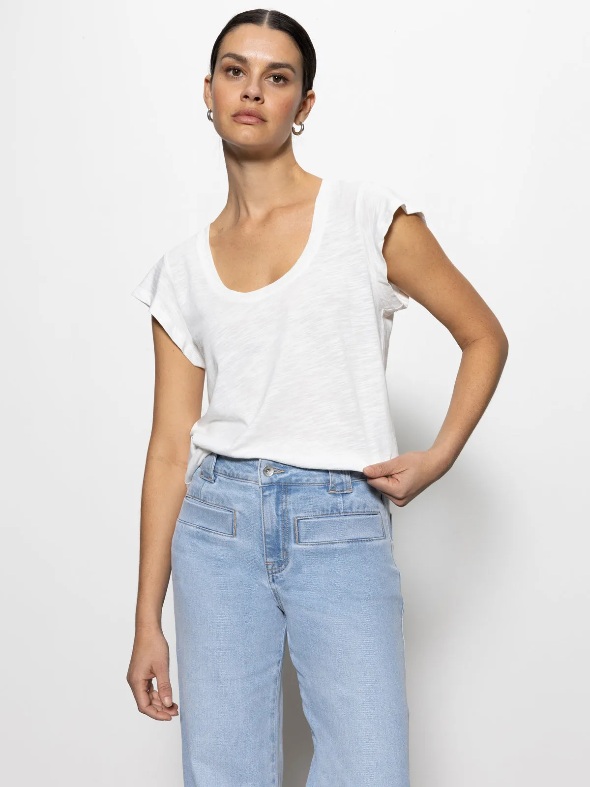 Casual Layering Wear West Side Tee White