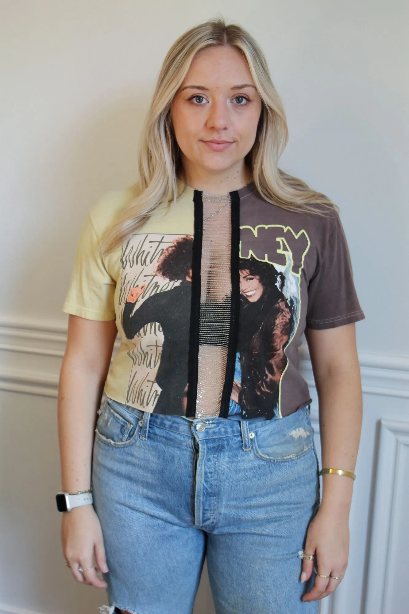 Whitney Houston Chain Middle Crop Reinforced Seam Technique Noise Reducing Fabric Treatment