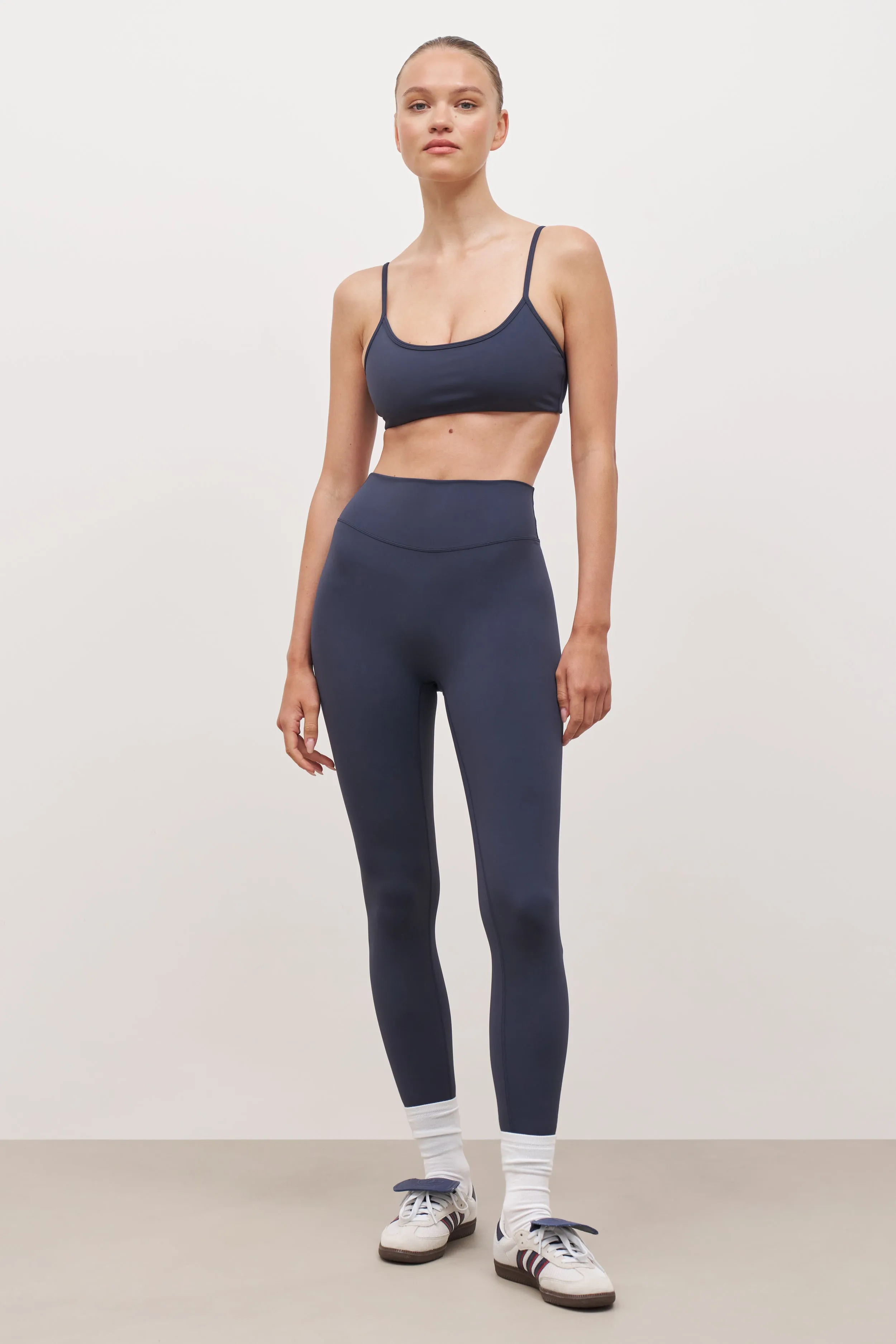 Base Sculpting Leggings - Midnight Blue Self Fabric Tie