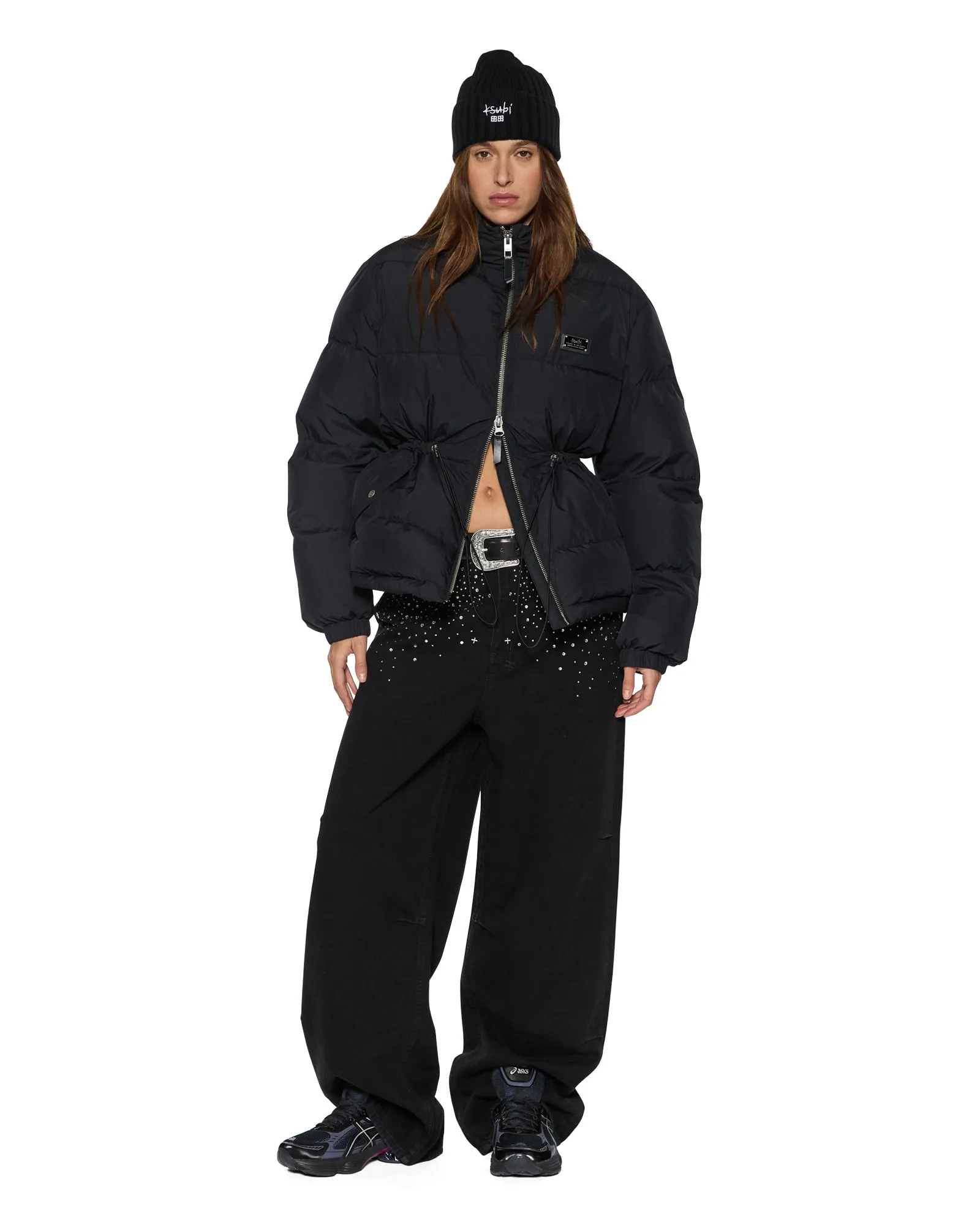 CINCHED PUFFER BLACK Tactile Response Fabric