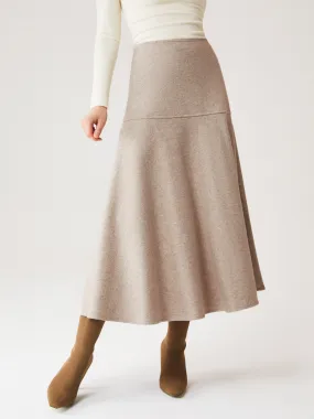 WrinkleFreeFinish Quick Fit Wool-like Flared Maxi Skirt