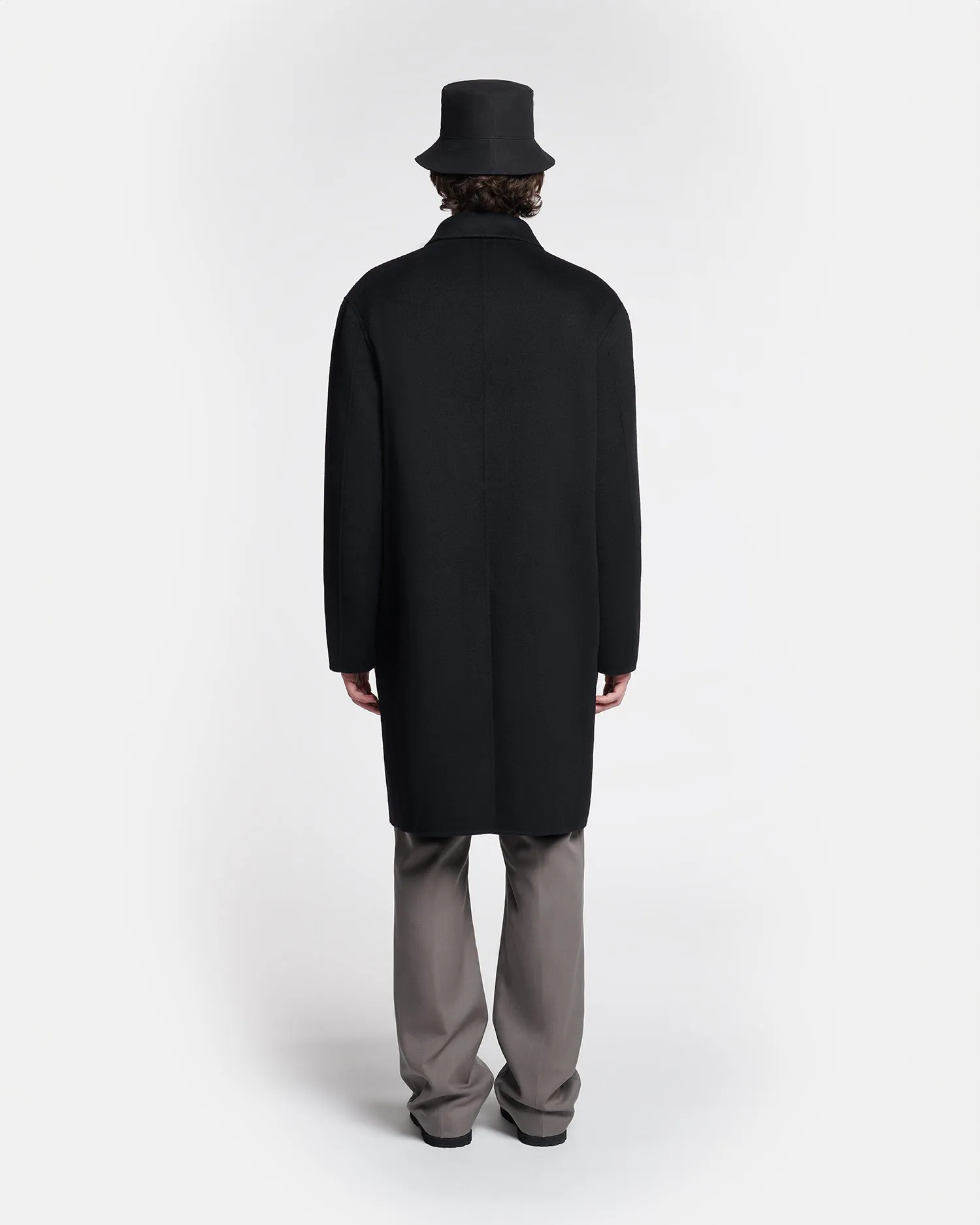 recognition Breathable Lining Janno - Double Wool Silk Coat - Black