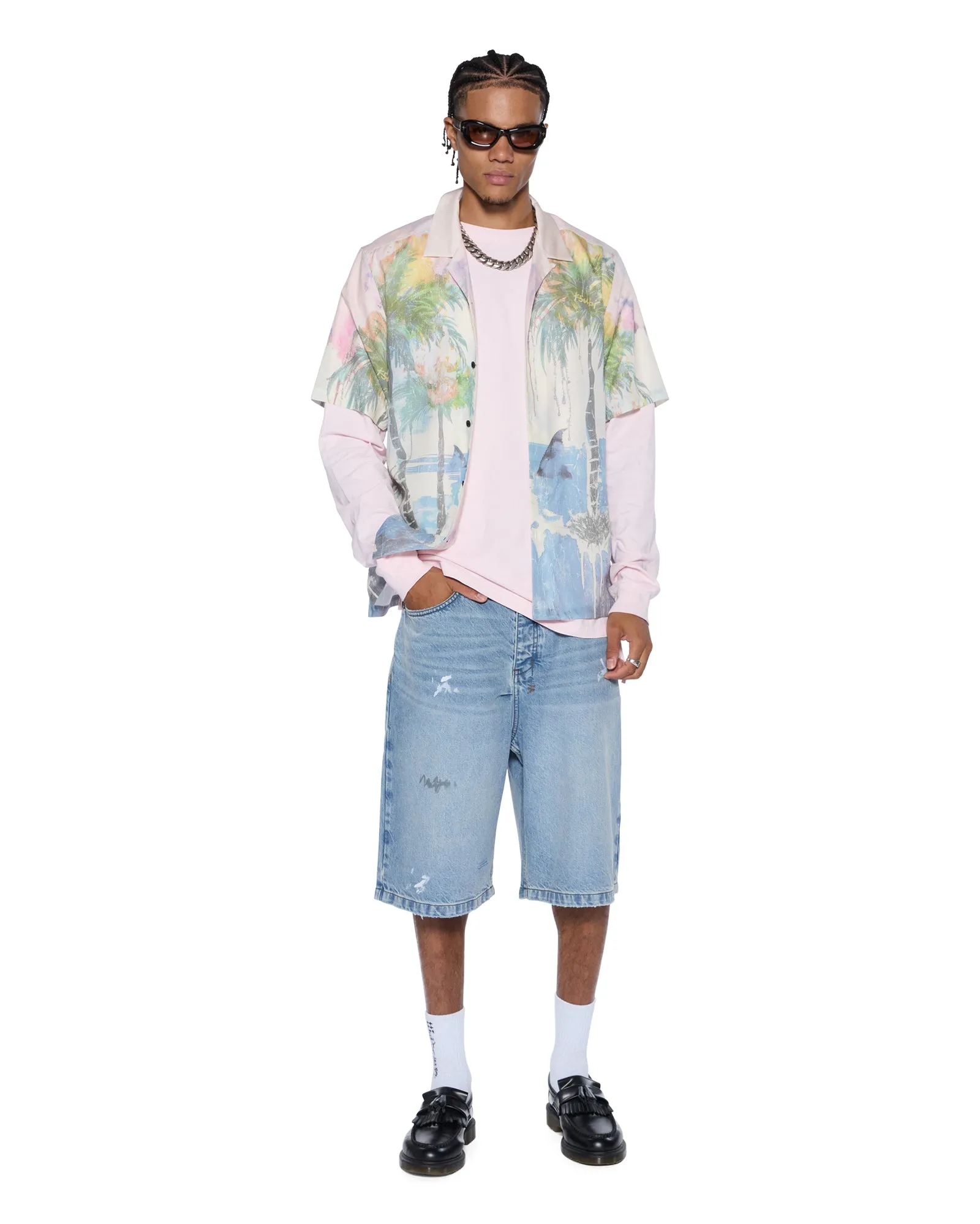 ALLDAY BIGGIE LS TEE ICE QUARTZ Solid Color Fashionable Fit