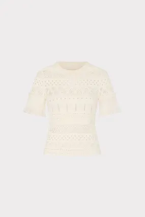 Thermal Regulation Fabric Double Stitched Hem Smocked Finish Pointelle Top