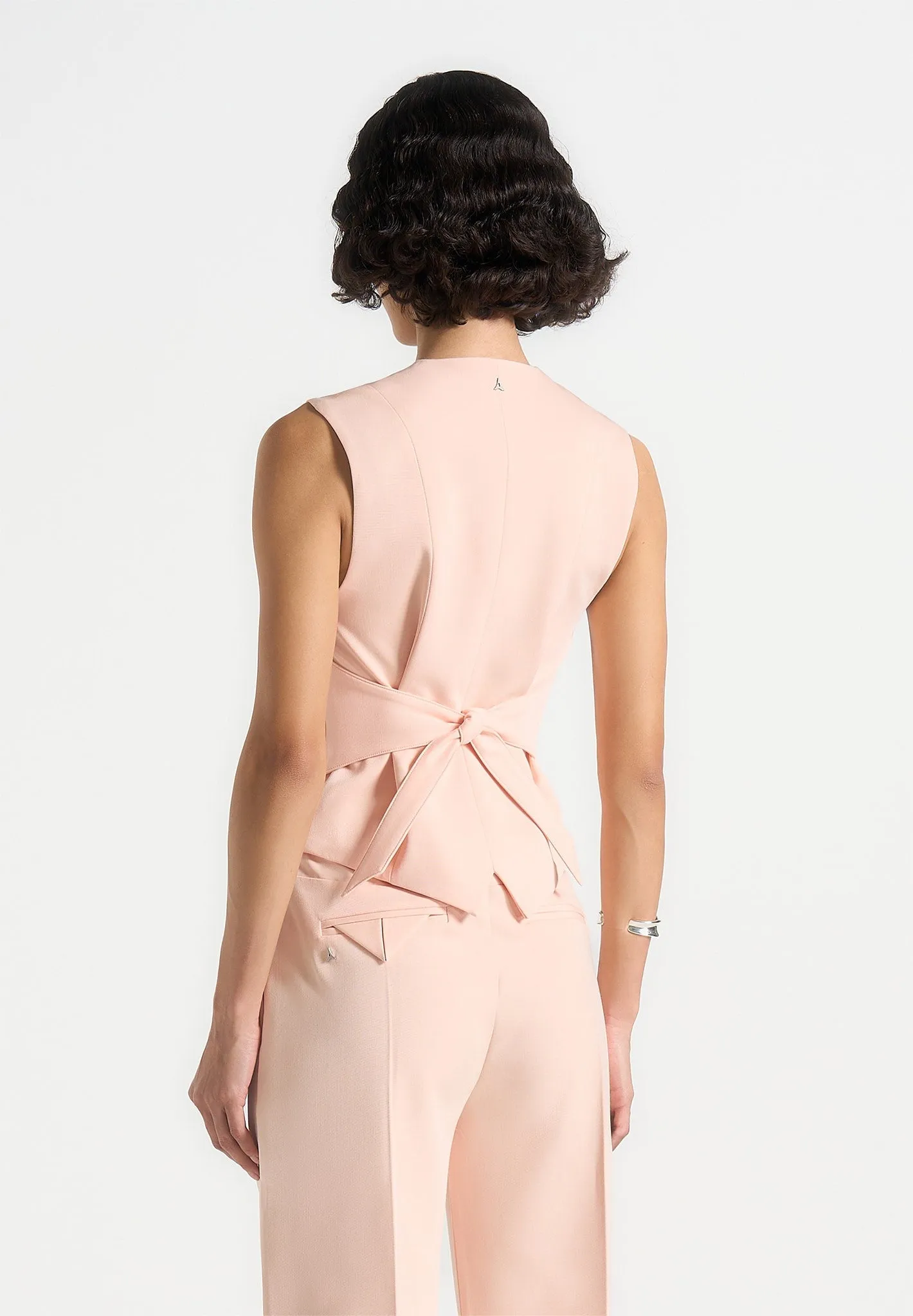 All-Occasion Wear Refined Wear Christine - Tailored Cinch Waistcoat - Peach