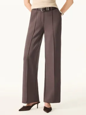 Urban appeal LightweightInsulation Wrinkle-Resistant Mid Rise Straight Leg Pants with Pockets