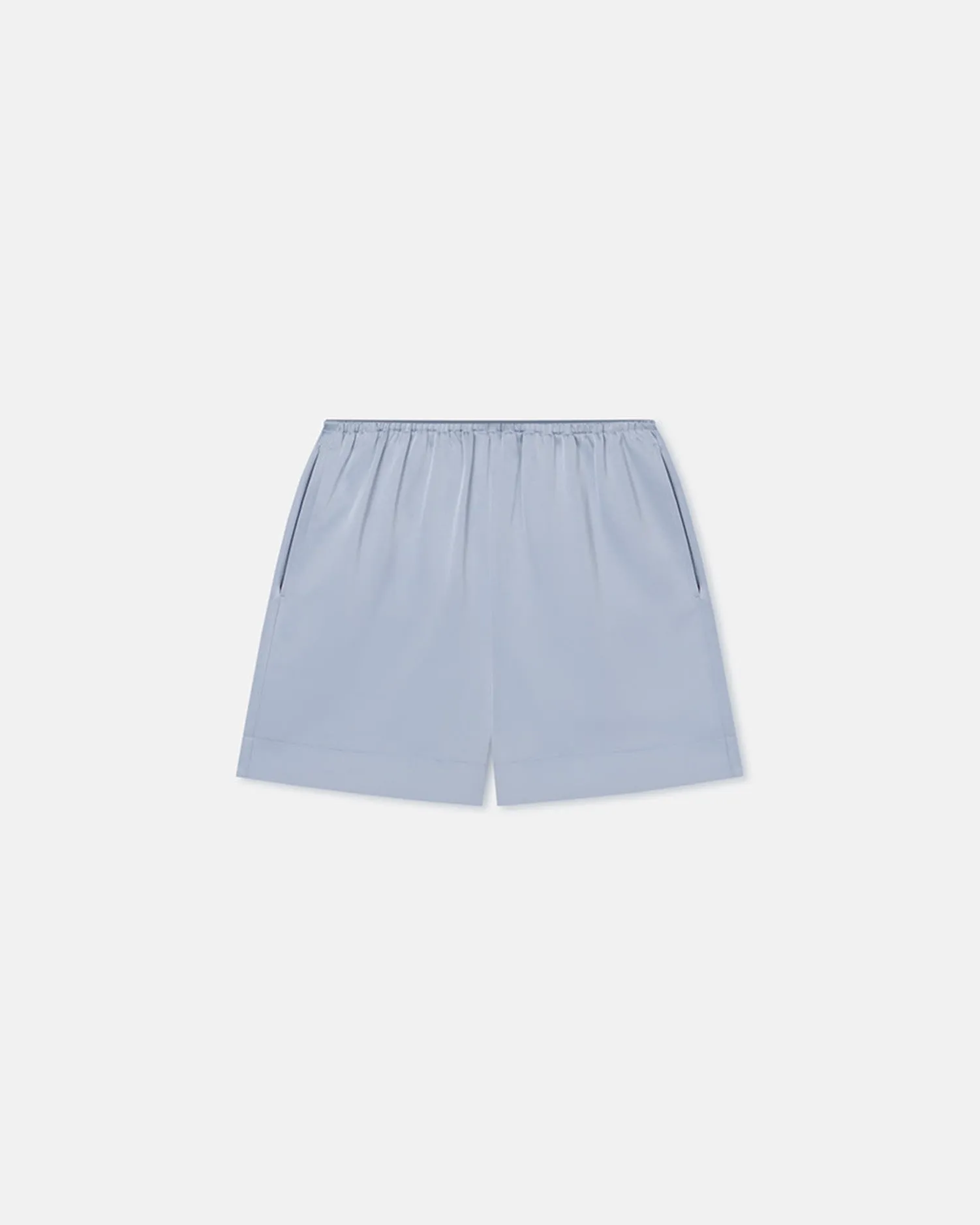Dylla - Tailored Slip Satin Shorts - Ice Blue Smart Casual