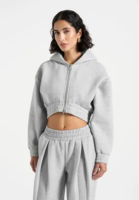 Josiane - Relaxed Zip Through Hoodie - Grey Easy Fit Recycled Polyester Blend