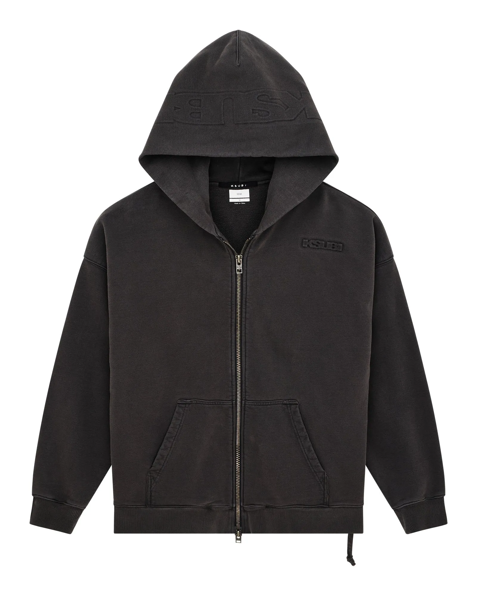 Easy Fit Yarn Dyed Pattern Cloth INTRUDER EKCESS HOODIE FADED BLACK