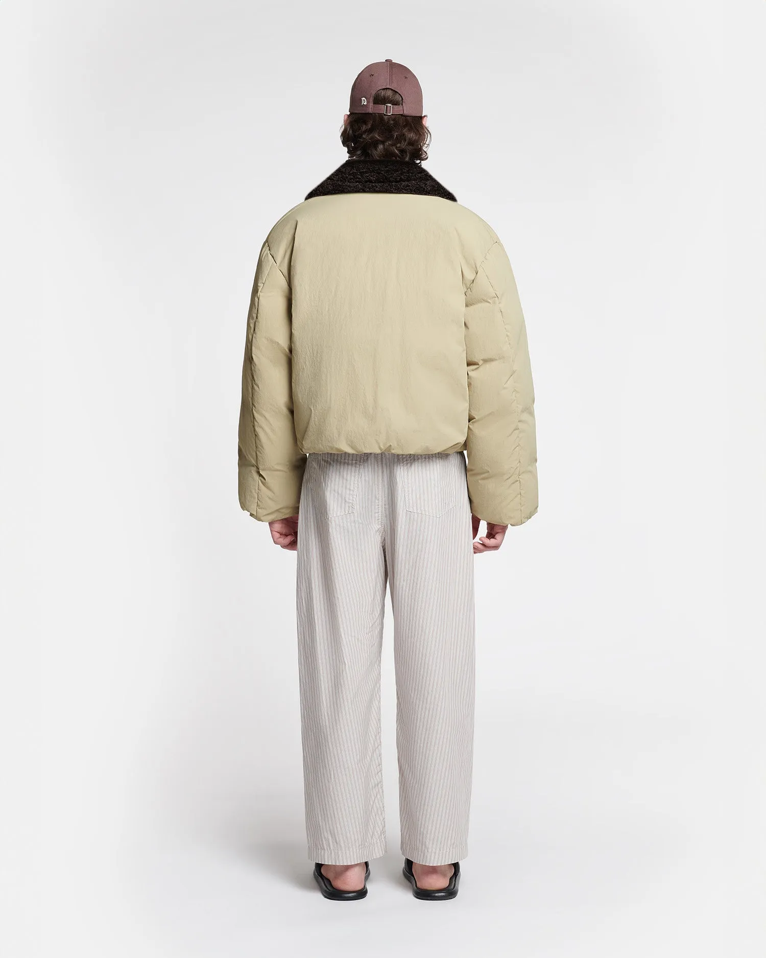 Zacharie - Faux Fur and Tech Nylon Jacket - Sage/Black Classic-design-characteristic