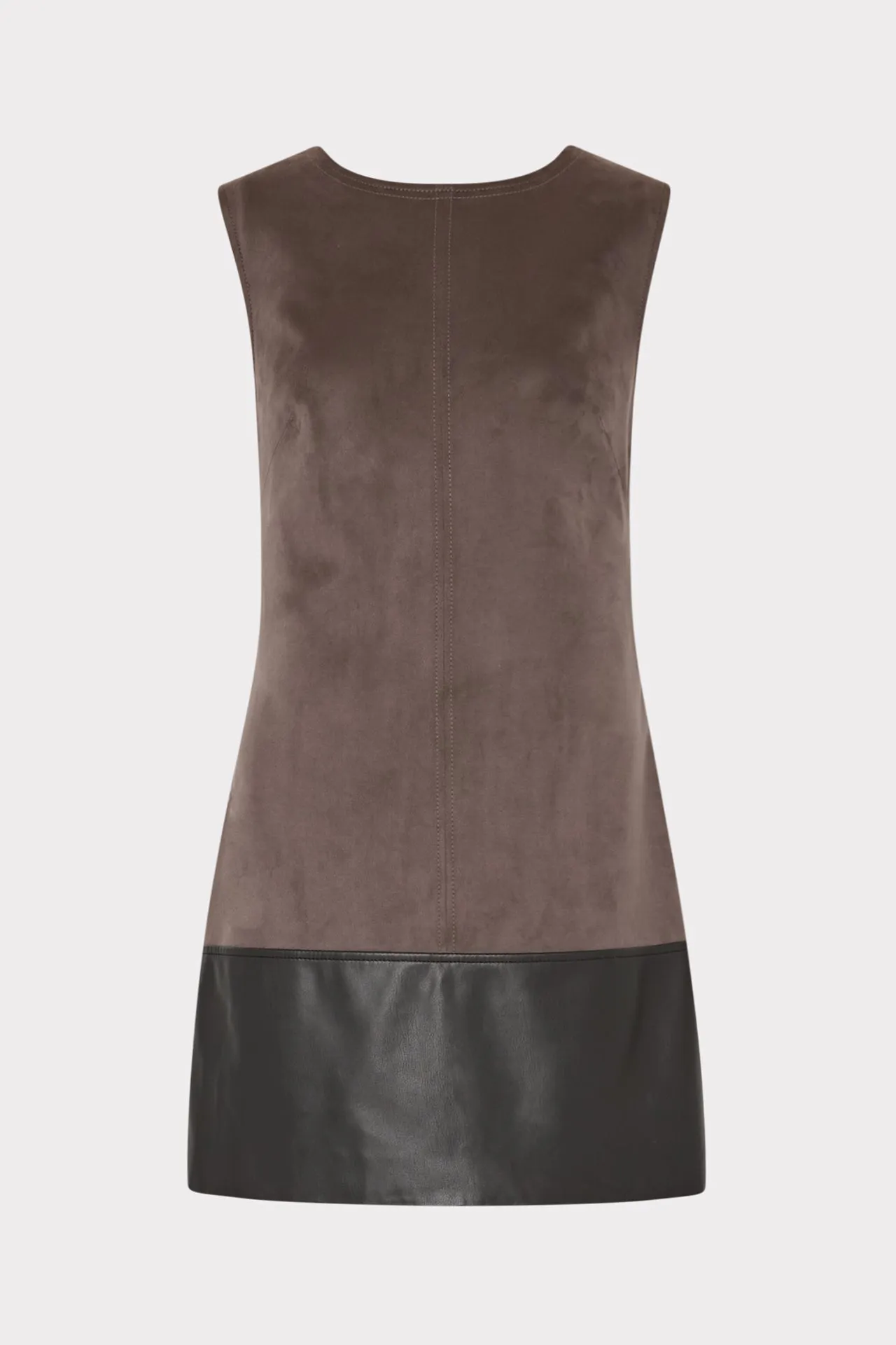 Eve Suede Leather Combo Shift Dress BoxySilhouette Reinforced Stress Points
