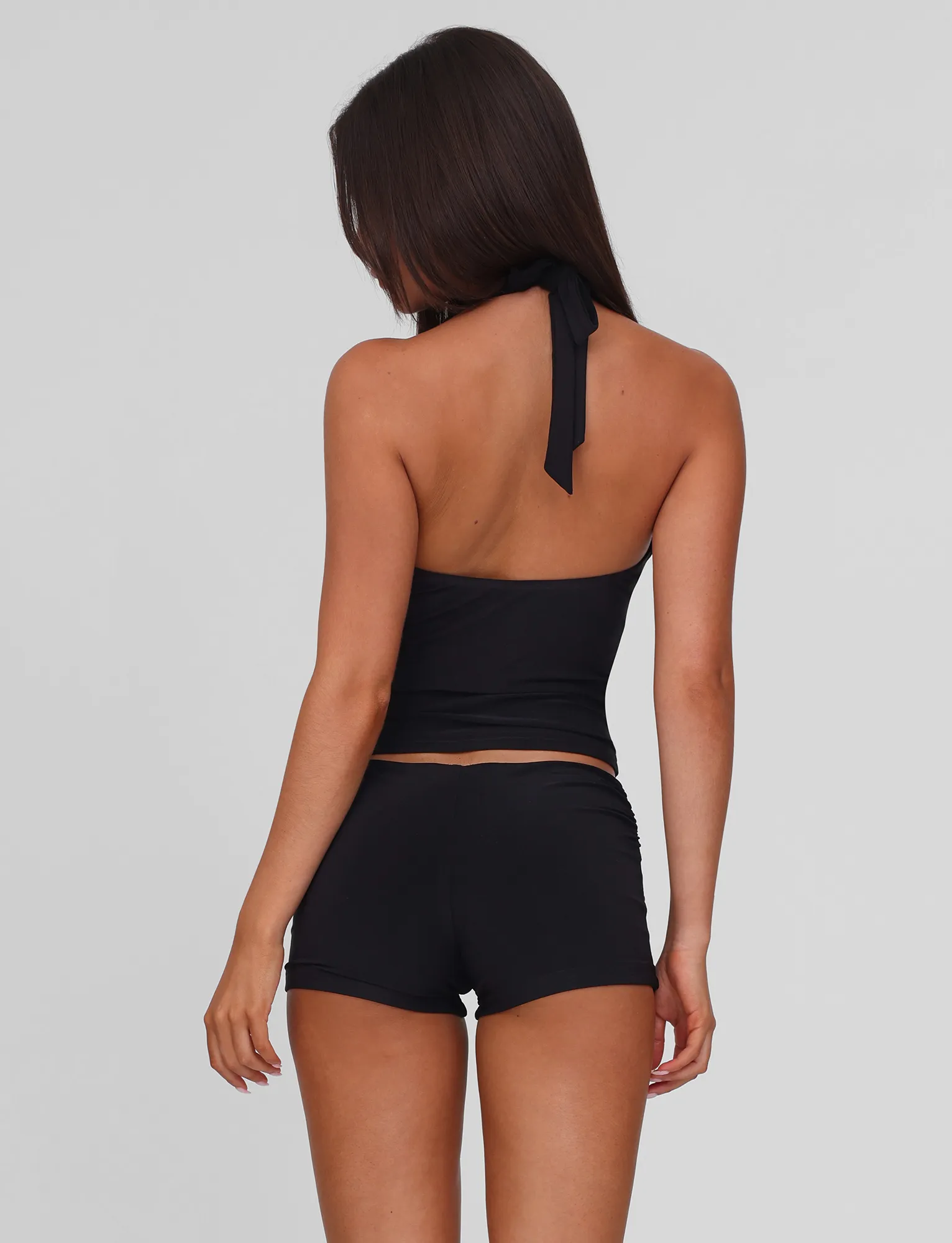 ZINZIE HALTER TOP - BLACK High Density Weave StainRepellentCoating