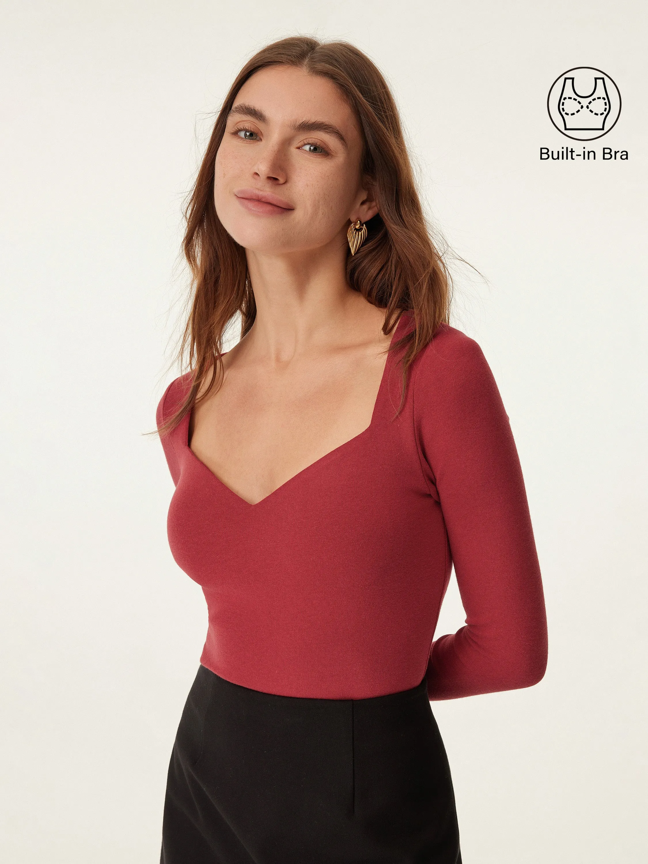 Quick Dry Fabric Sweetheart Neck Slim Brami Top